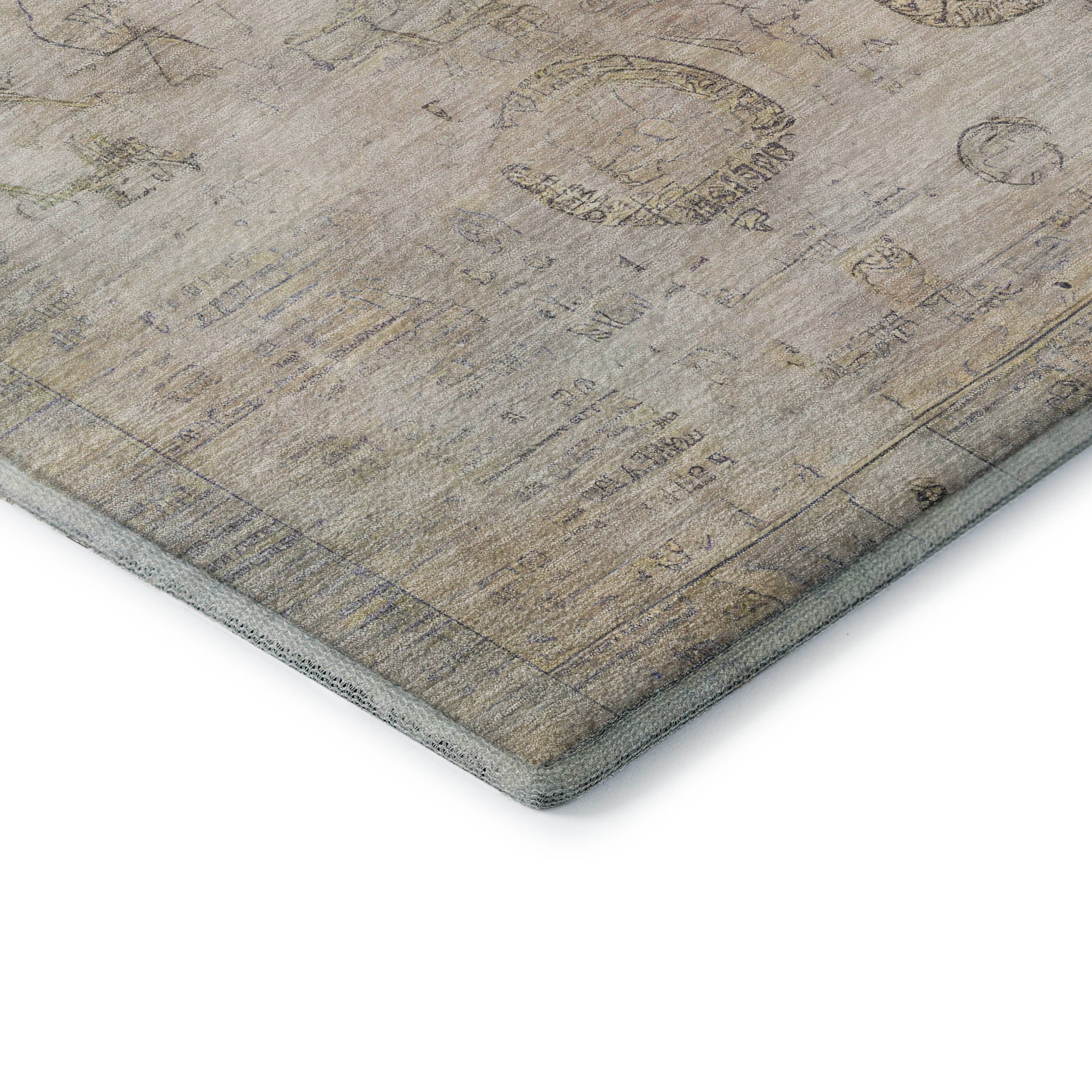 Santorini Machine Washable Transitional Linen Ivory Rug 1'8" x 2'6" #shape_Rectangle