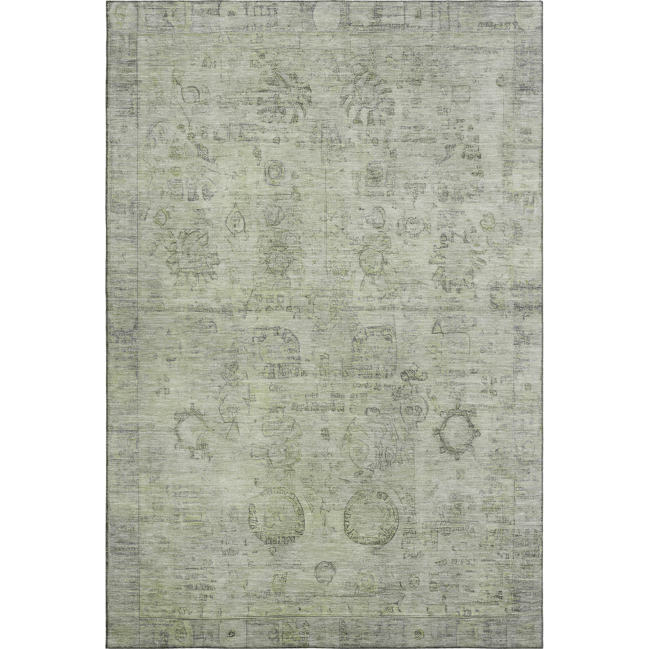 Santorini Machine Washable Transitional Sage Green Rug 2'6" x 3'10" #shape_Rectangle