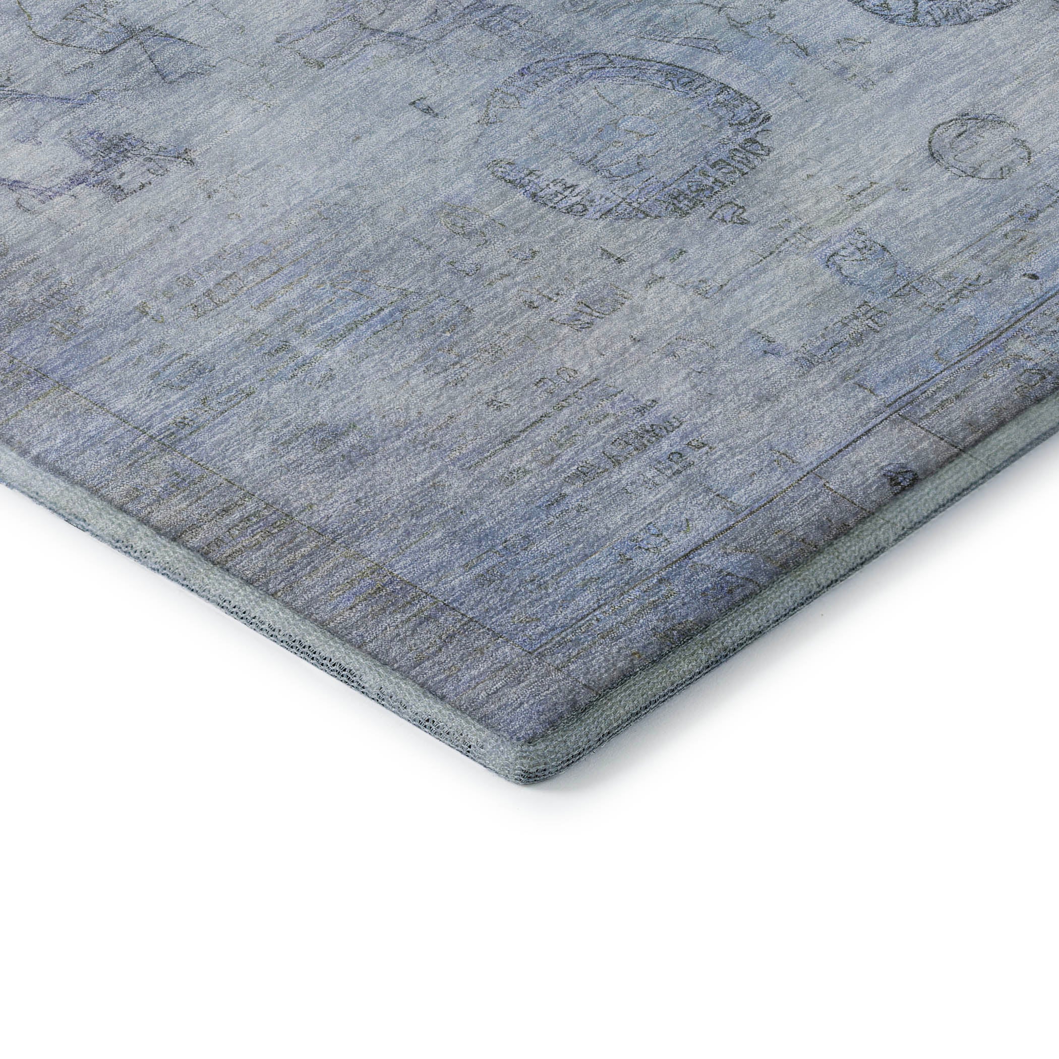 Santorini Machine Washable Transitional Sky Blue Rug 1'8" x 2'6" #shape_Rectangle