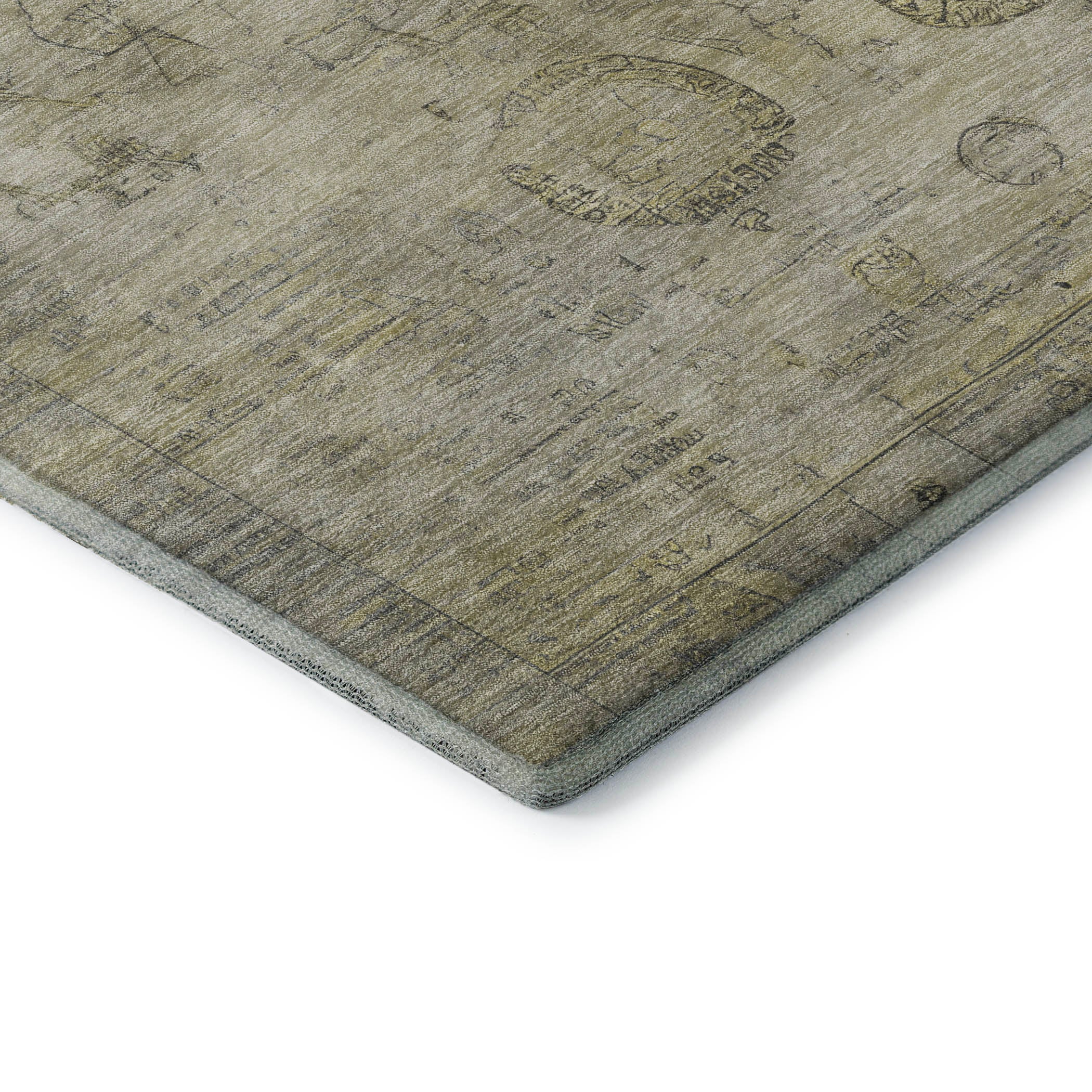 Santorini Machine Washable Transitional Taupe Brown Rug 1'8" x 2'6" #shape_Rectangle