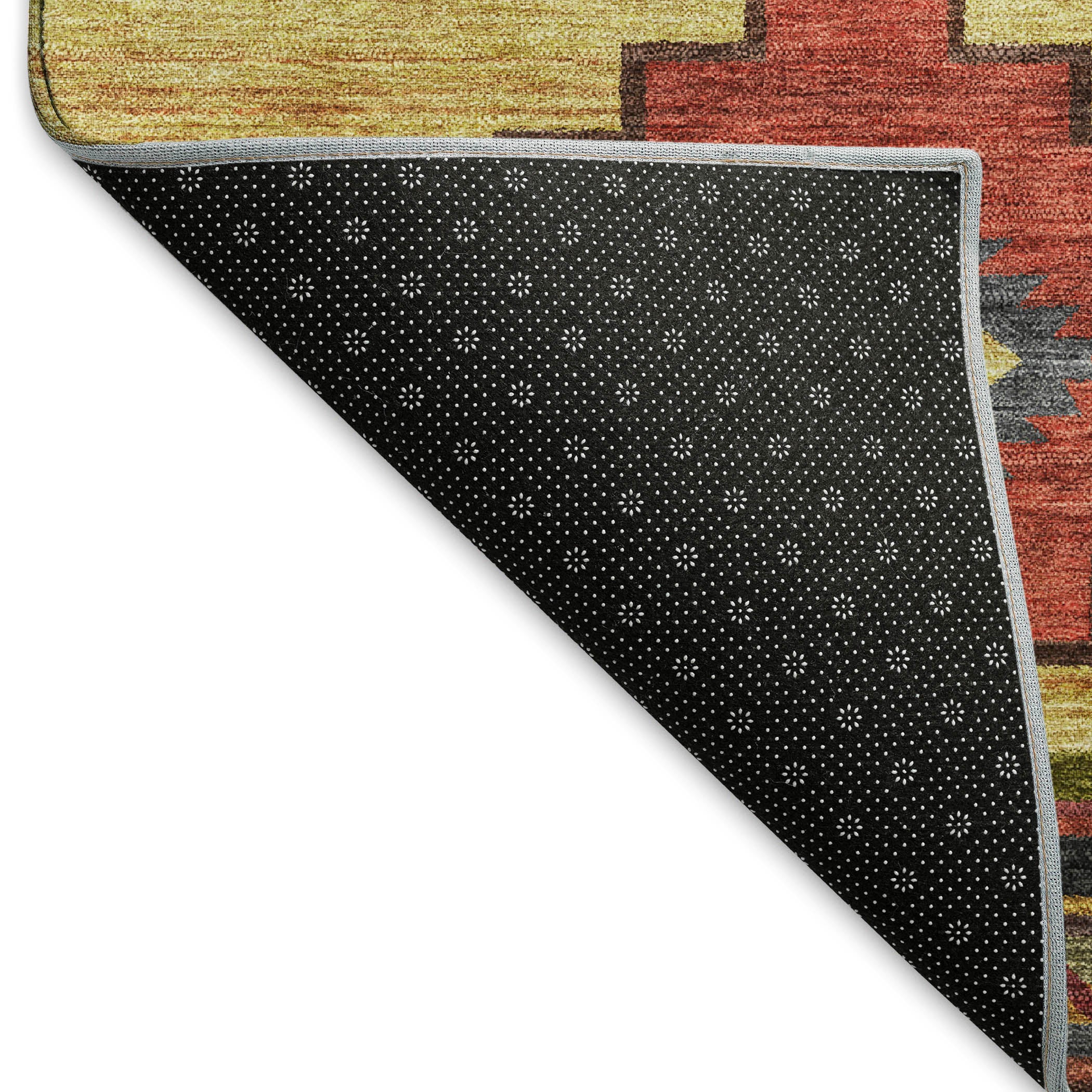 Havana Machine Washable Southwest Paprika Brown Rug 1'8" x 2'6" #shape_Rectangle