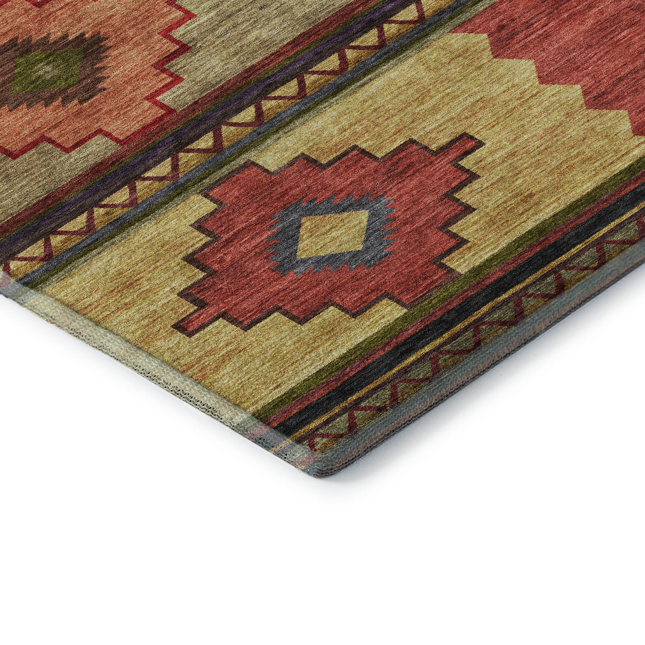 Havana Machine Washable Southwest Paprika Brown Rug 1'8" x 2'6" #shape_Rectangle