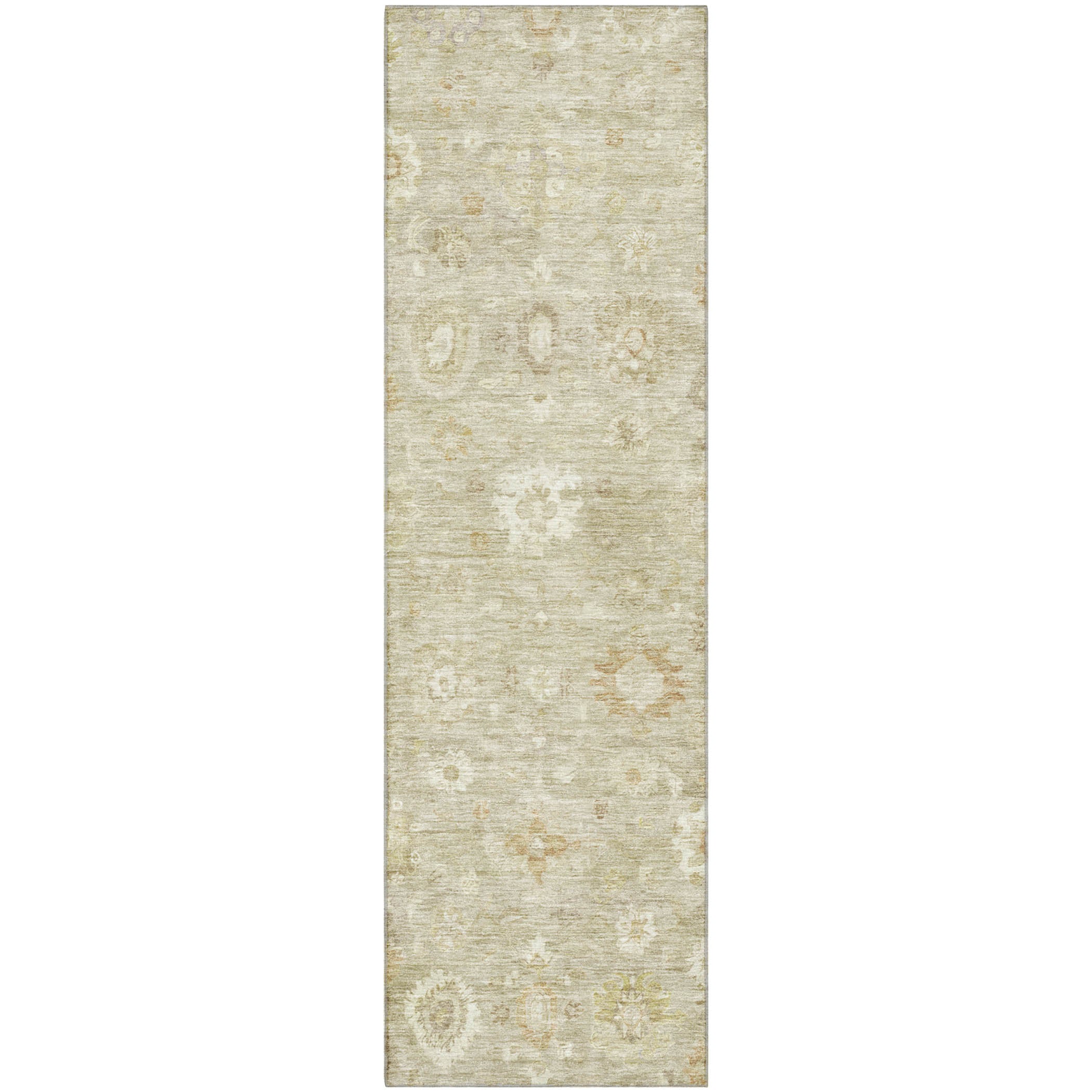 Ghent Machine Washable Transitional Beige Brown Rug 2'3" x 7'6" #shape_Runner