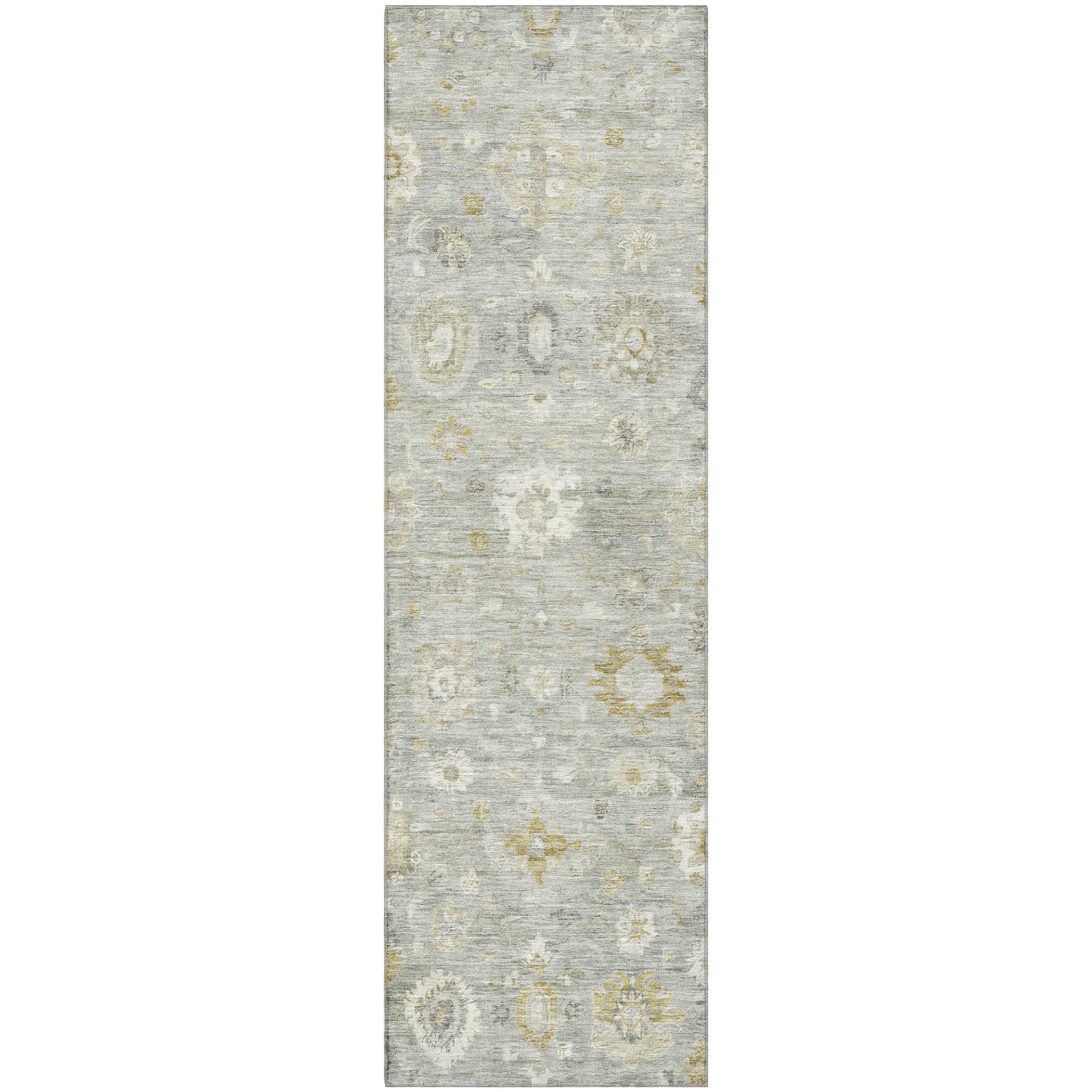 Ghent Machine Washable Transitional Gray Rug 2'3" x 7'6" #shape_Runner