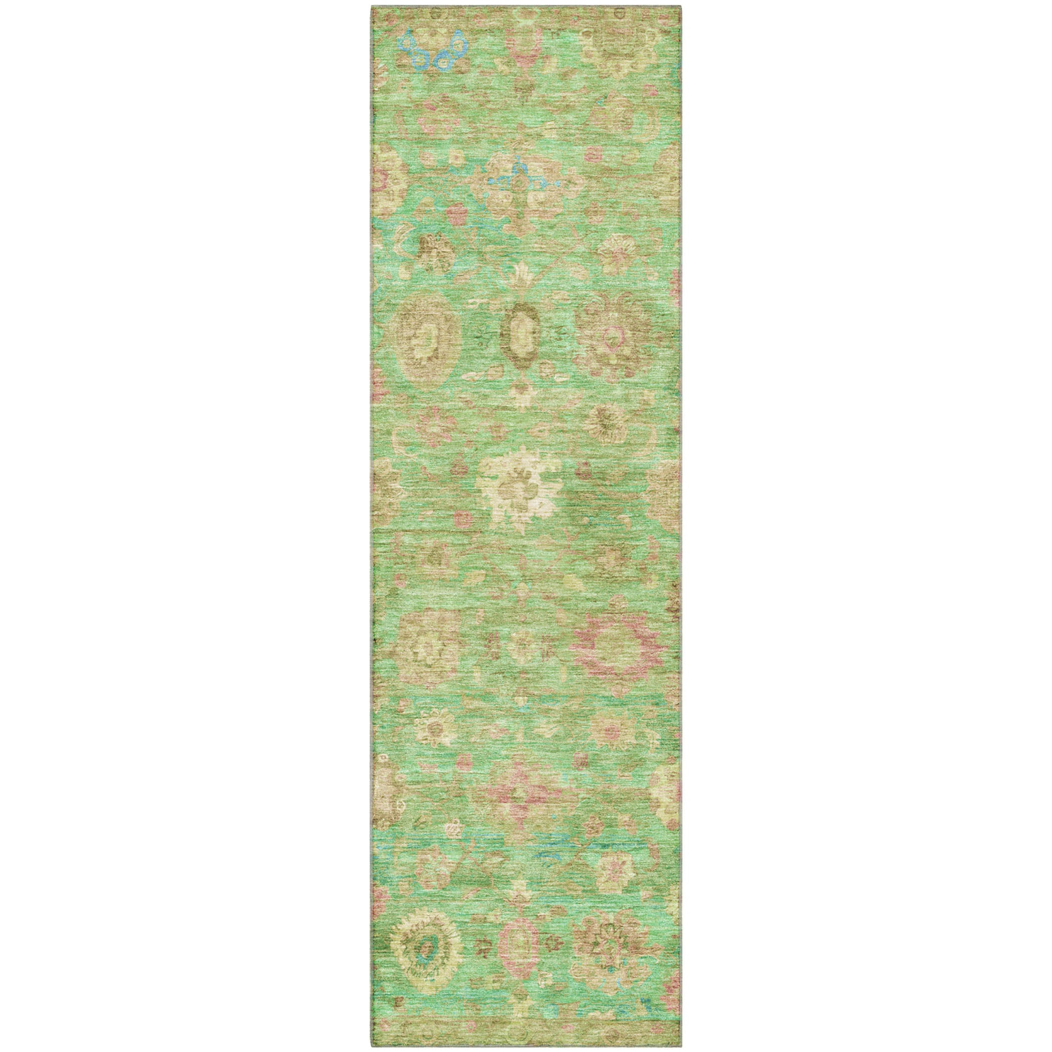 Ghent Machine Washable Transitional Lime Green Rug 2'3" x 7'6" #shape_Runner