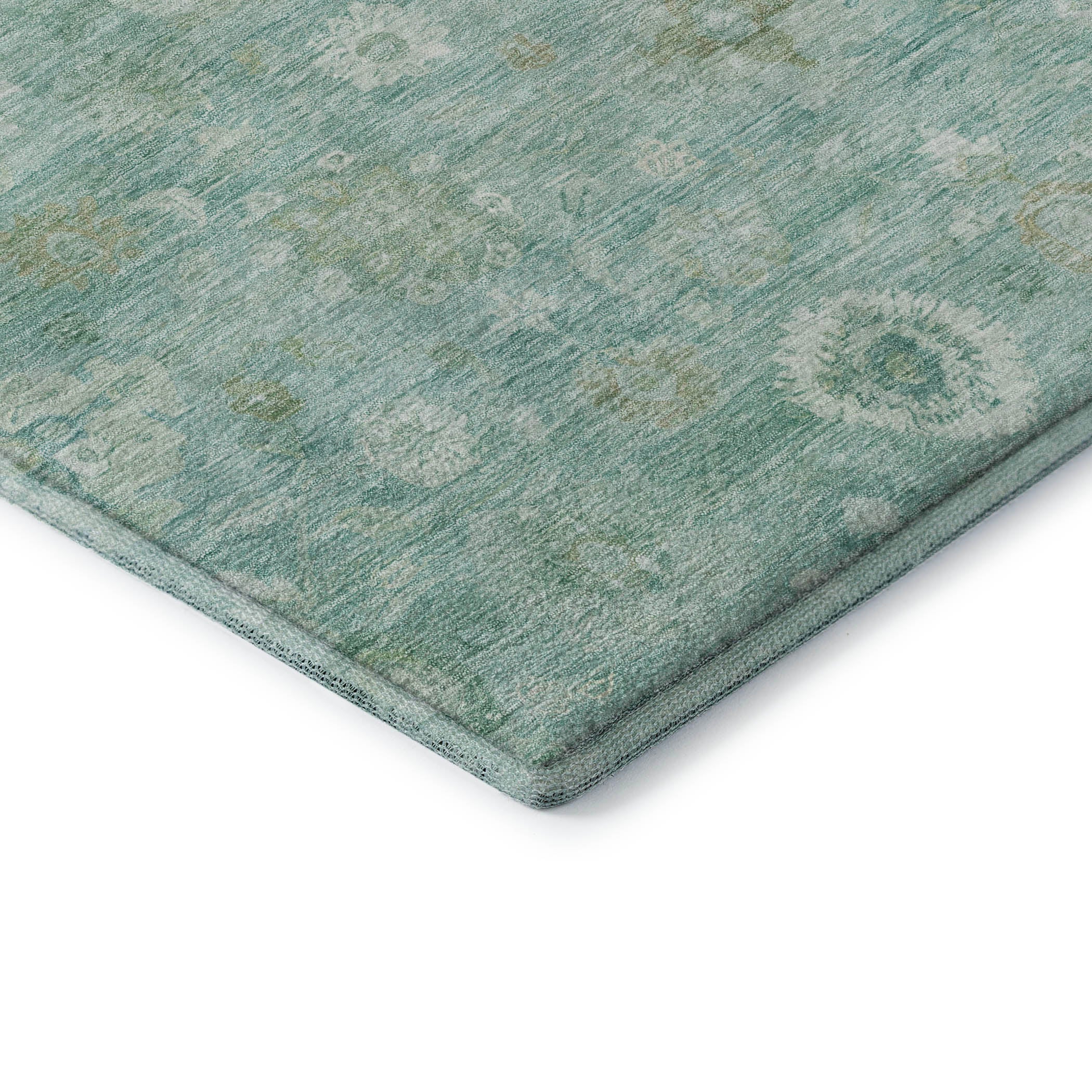 Ghent Machine Washable Transitional Teal Rug 1'8" x 2'6" #shape_Rectangle