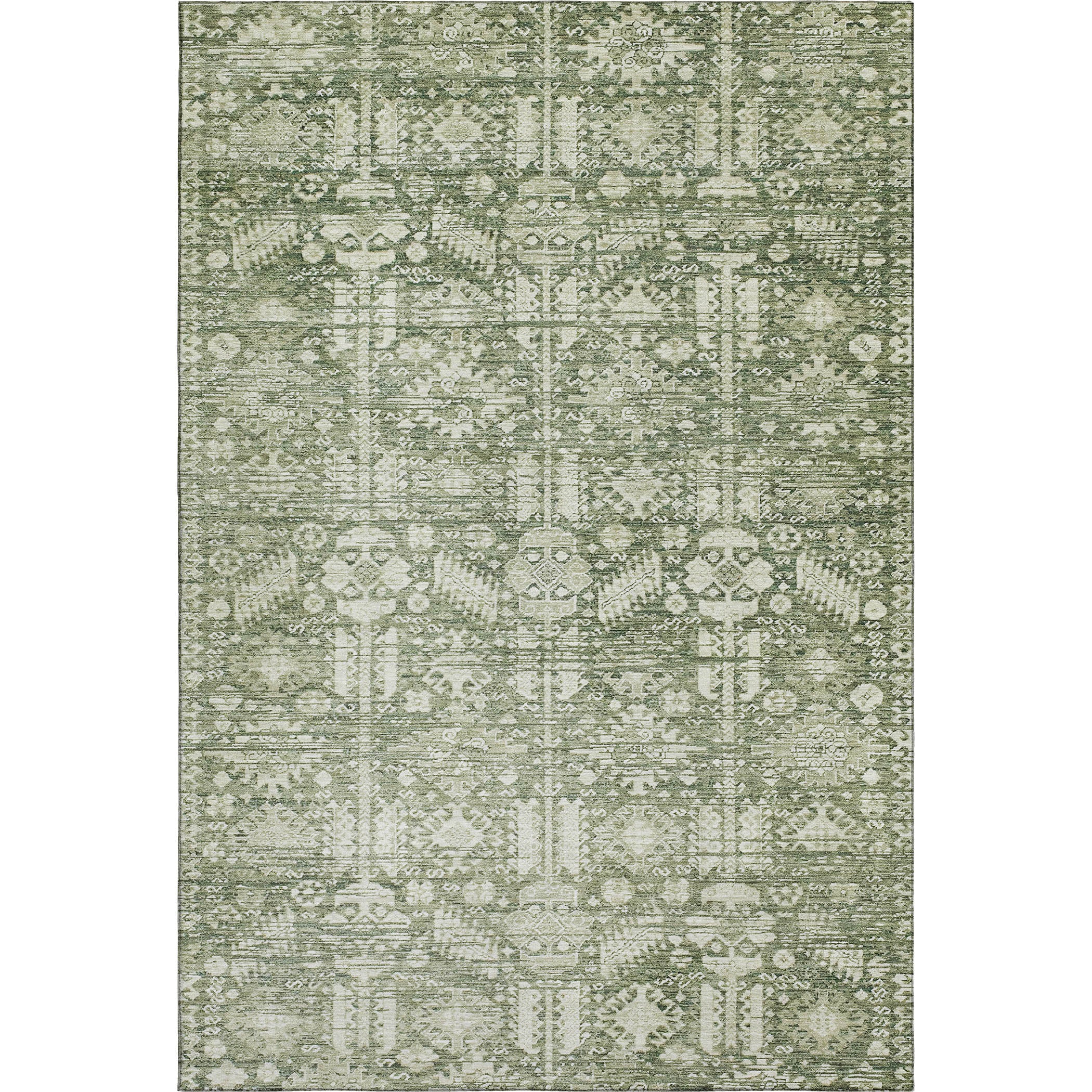 Bern Machine Washable Transitional Aloe Green Rug 2'6" x 3'10" #shape_Rectangle