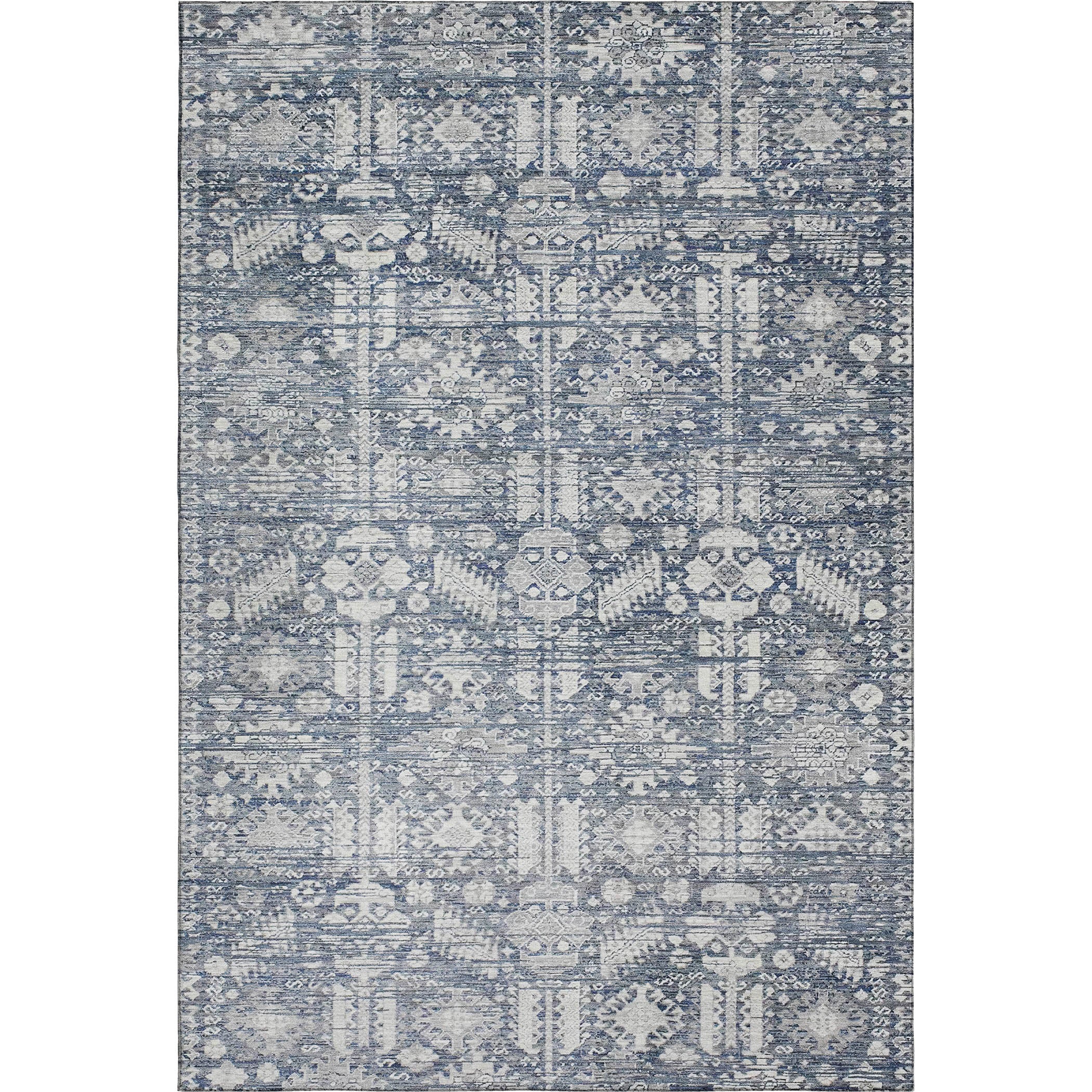 Bern Machine Washable Transitional Blue Rug 2'6" x 3'10" #shape_Rectangle