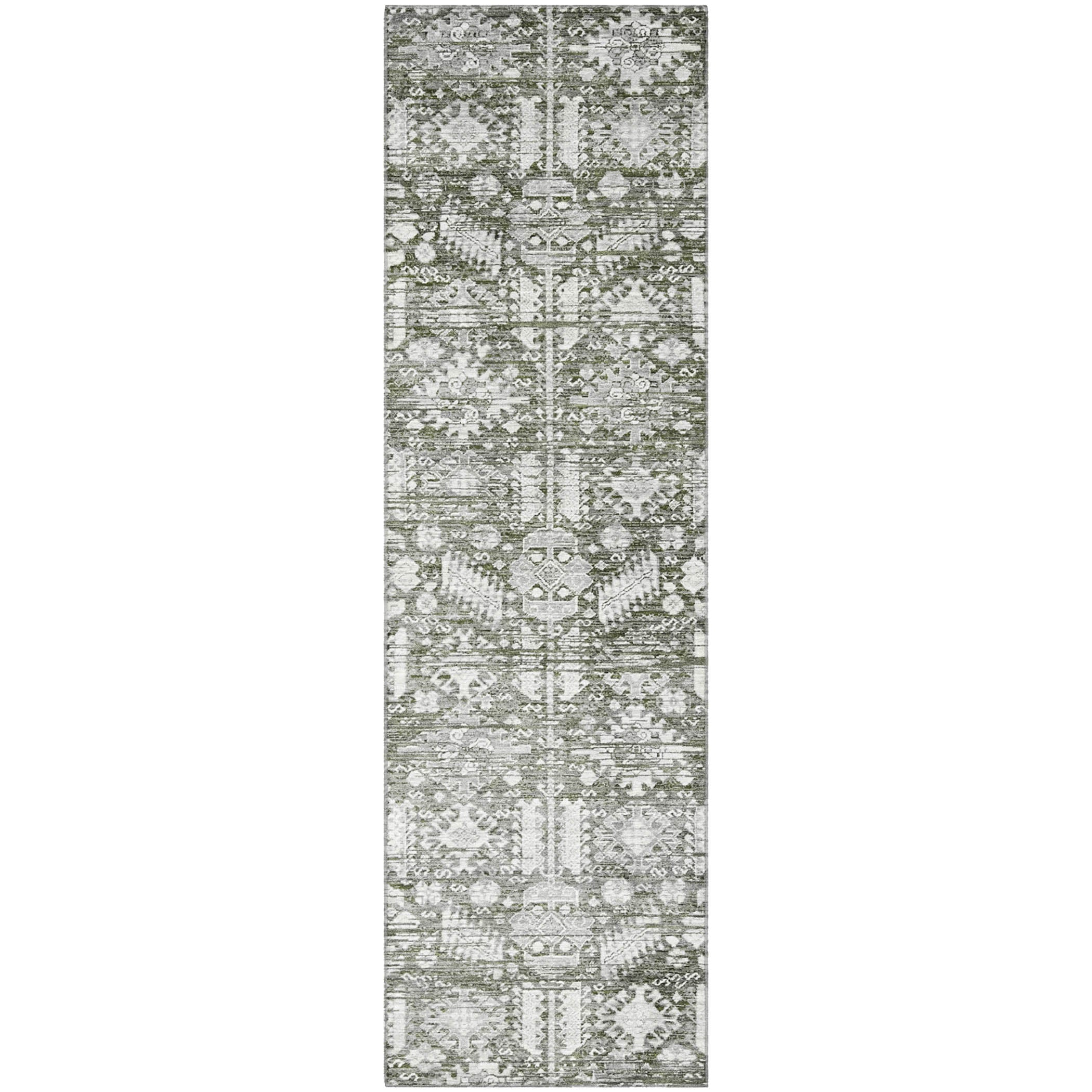 Bern Machine Washable Transitional Pewter Gray Rug 2'3" x 7'6" #shape_Runner