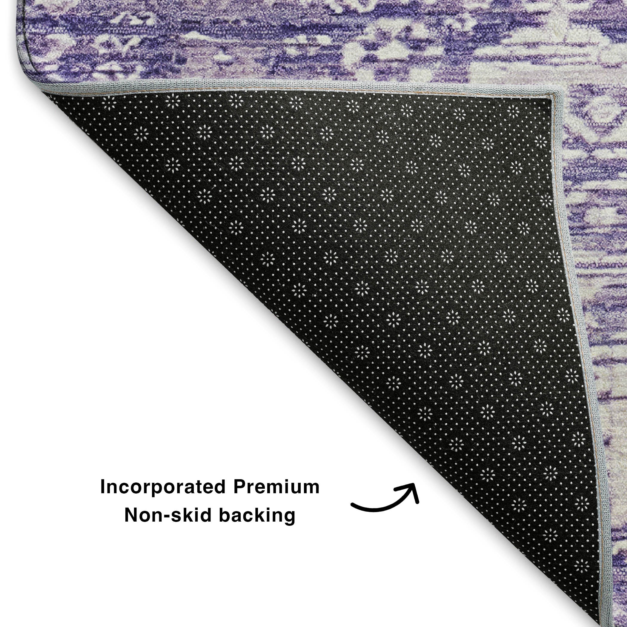 Bern Machine Washable Transitional Purple Rug 1'8" x 2'6" #shape_Rectangle