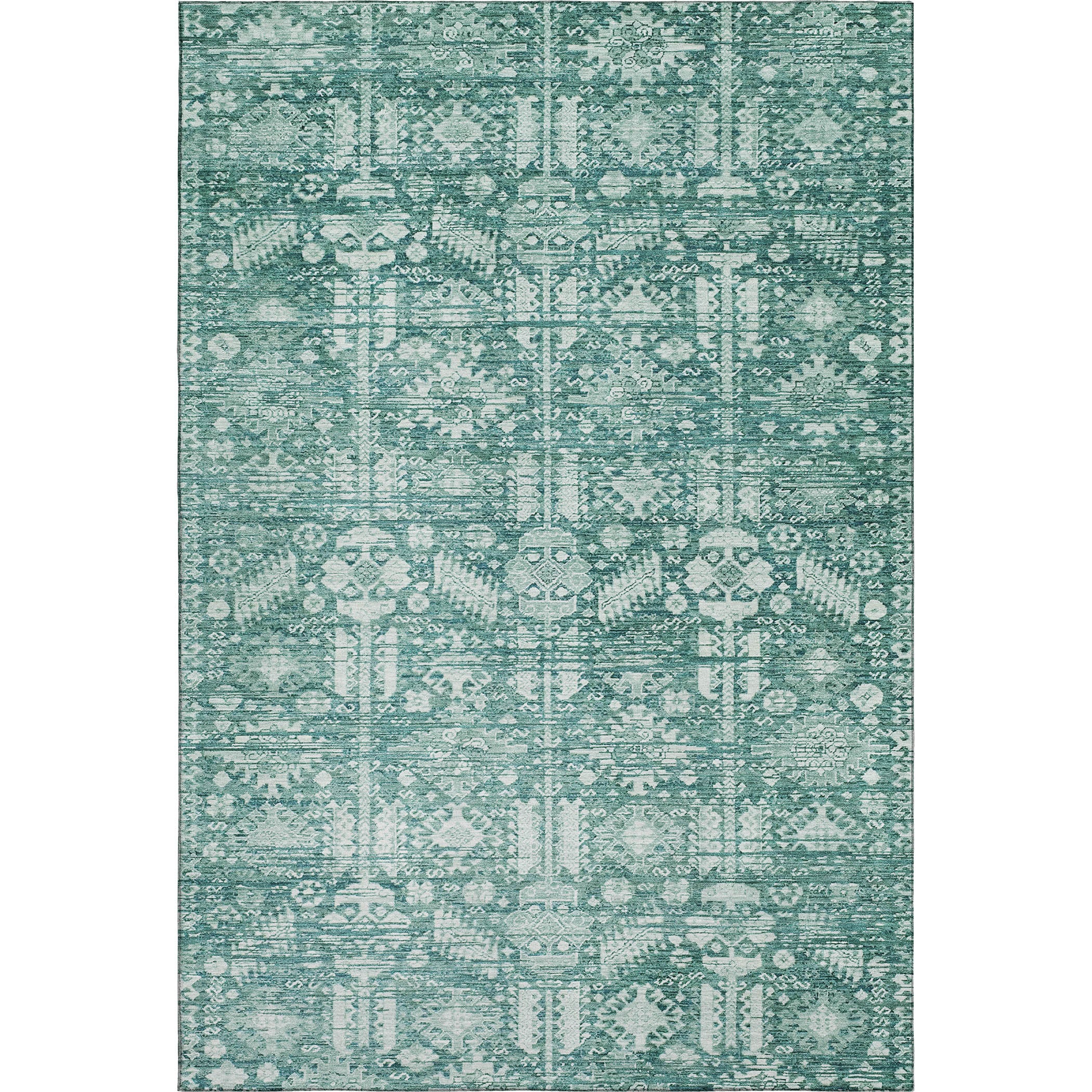 Bern Machine Washable Transitional Teal Rug 2'6" x 3'10" #shape_Rectangle