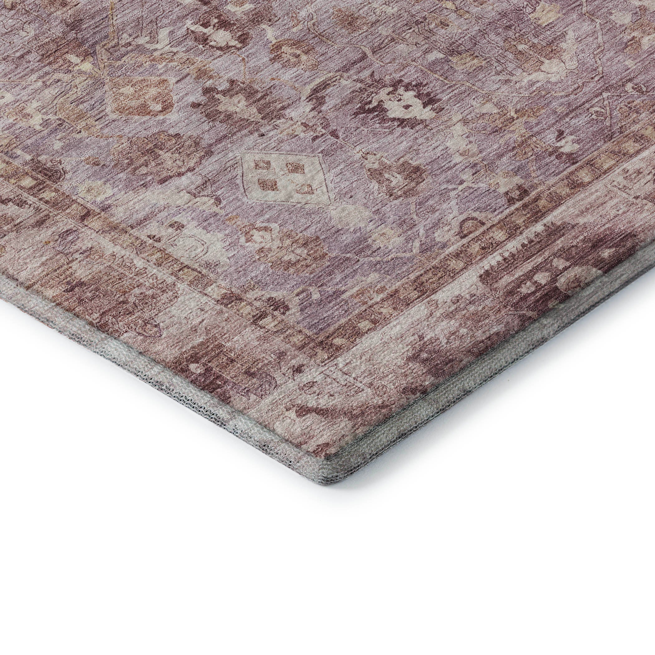 Cairo Machine Washable Traditional Blush Pink Rug 1'8" x 2'6" #shape_Rectangle