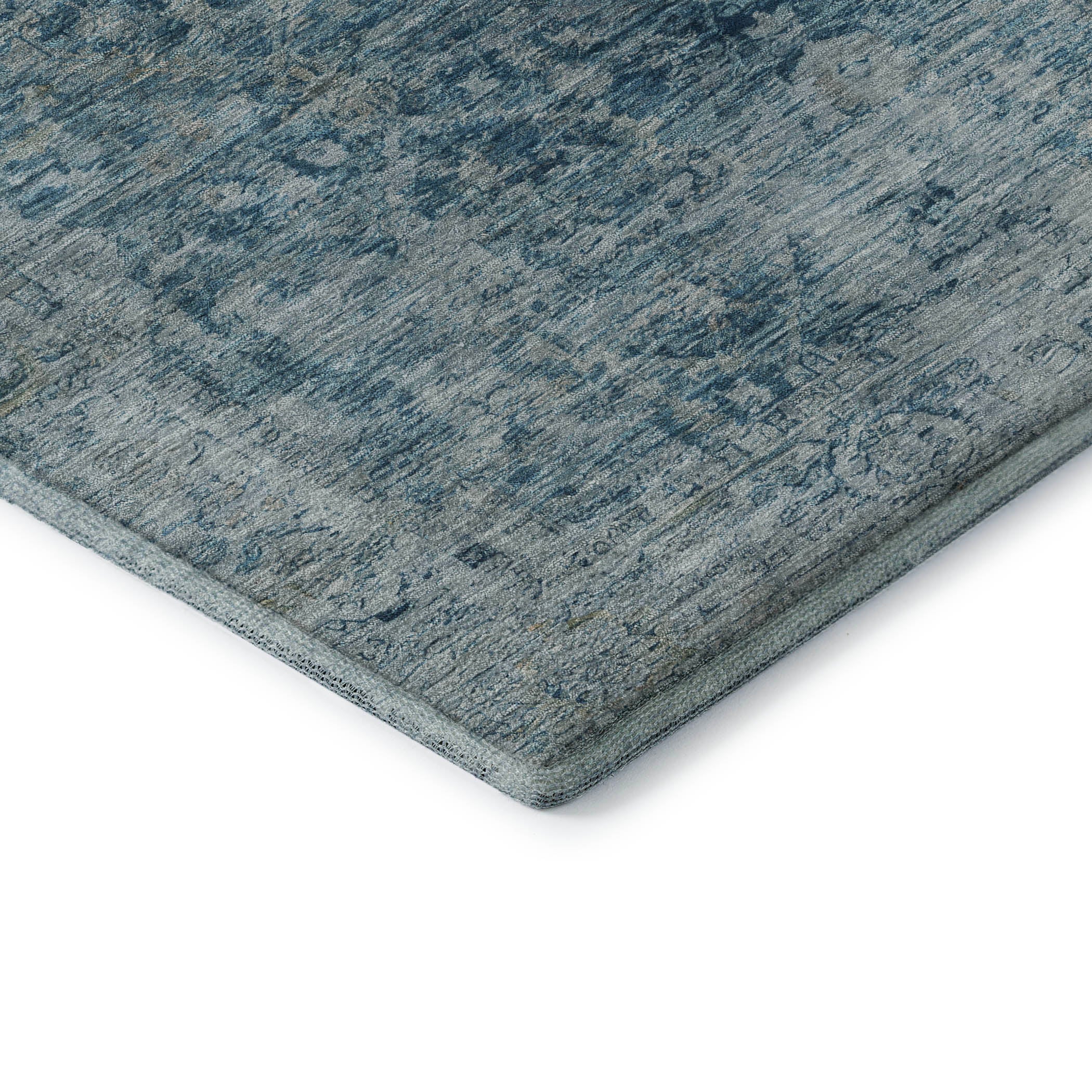 Bern Machine Washable Traditional Blue Rug 1'8" x 2'6" #shape_Rectangle