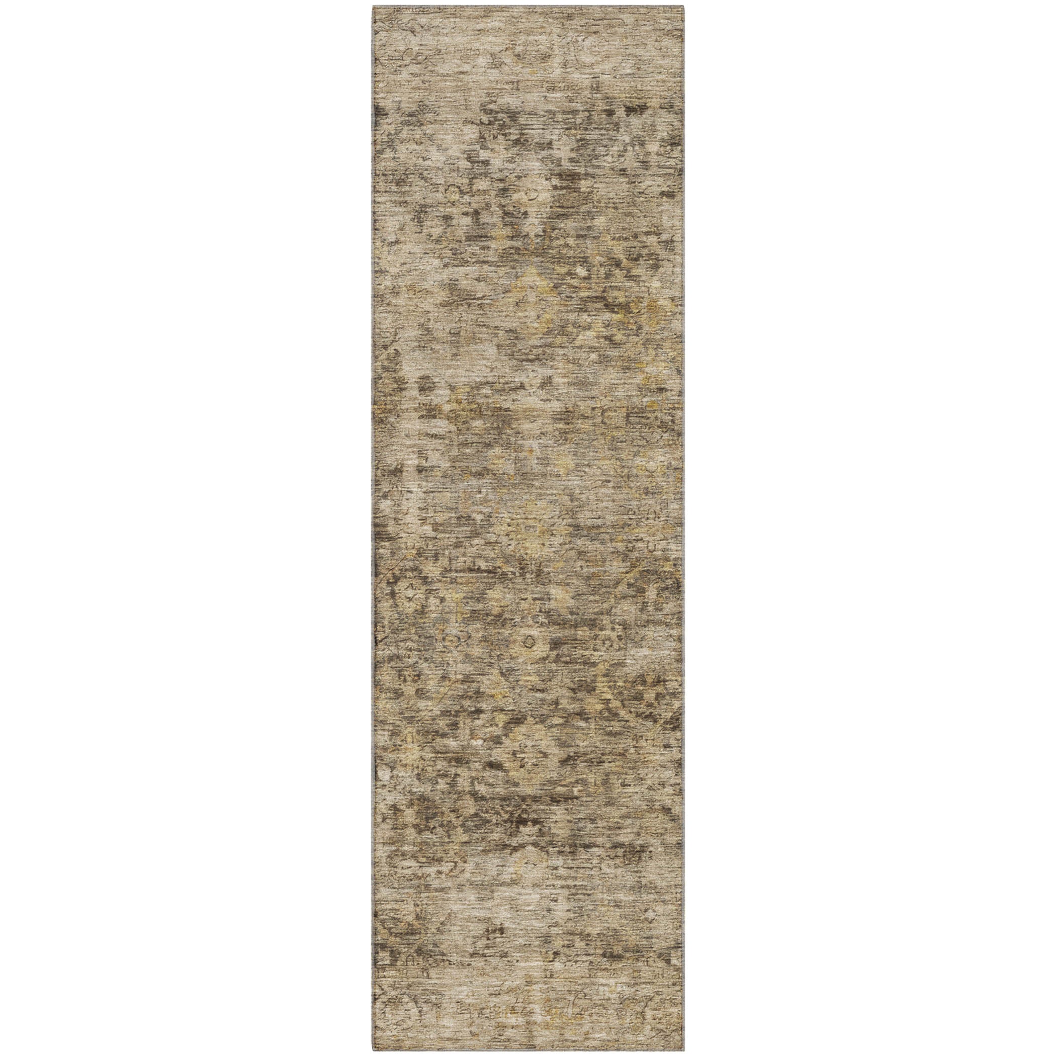 Bern Machine Washable Traditional Brown Rug 2'3" x 7'6" #shape_Runner