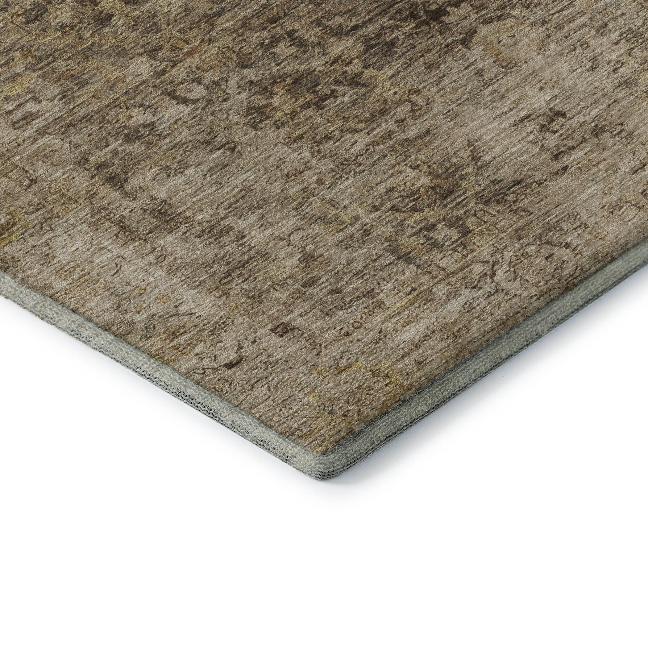Bern Machine Washable Traditional Brown Rug 1'8" x 2'6" #shape_Rectangle