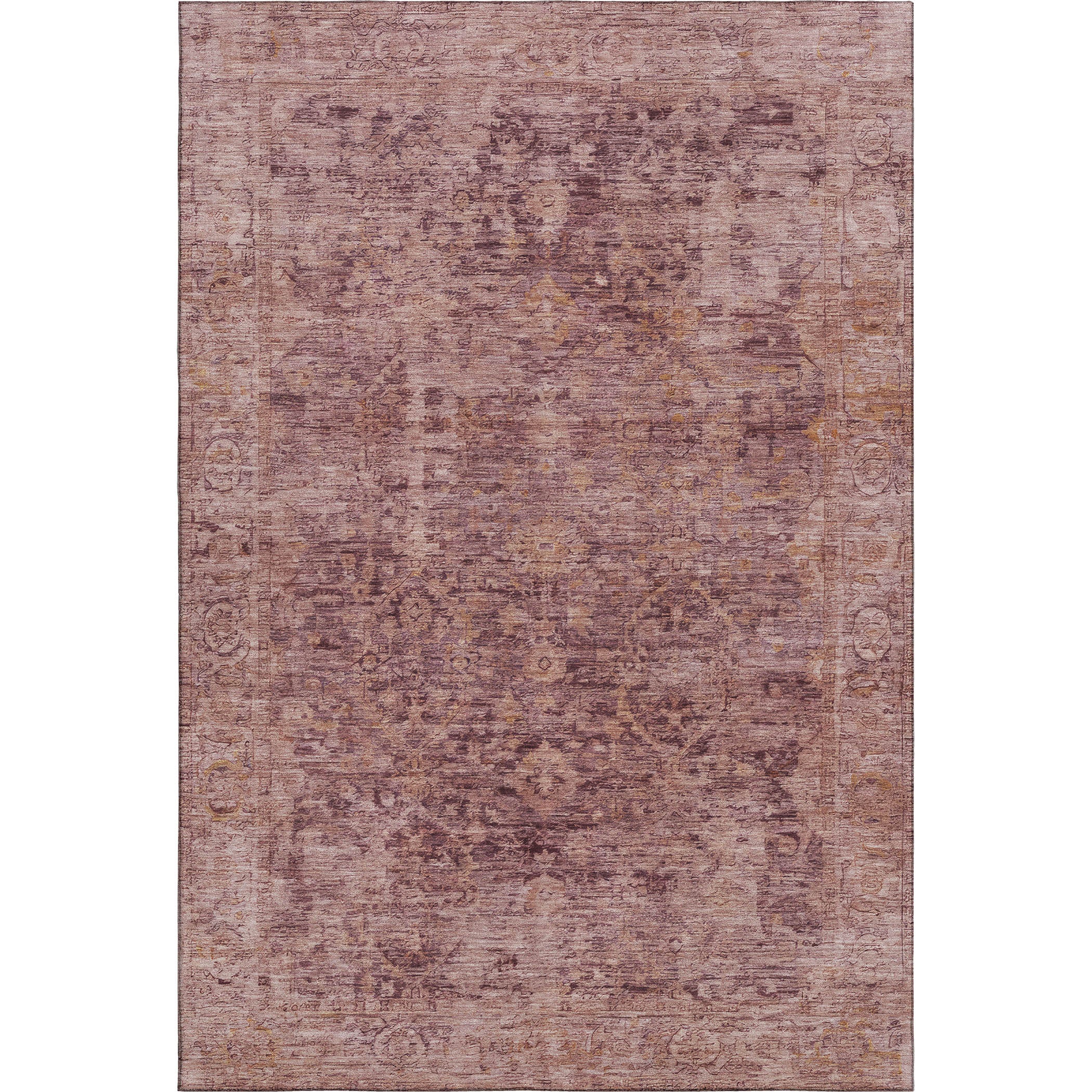 Bern Machine Washable Traditional Merlot Red Rug 2'6" x 3'10" #shape_Rectangle
