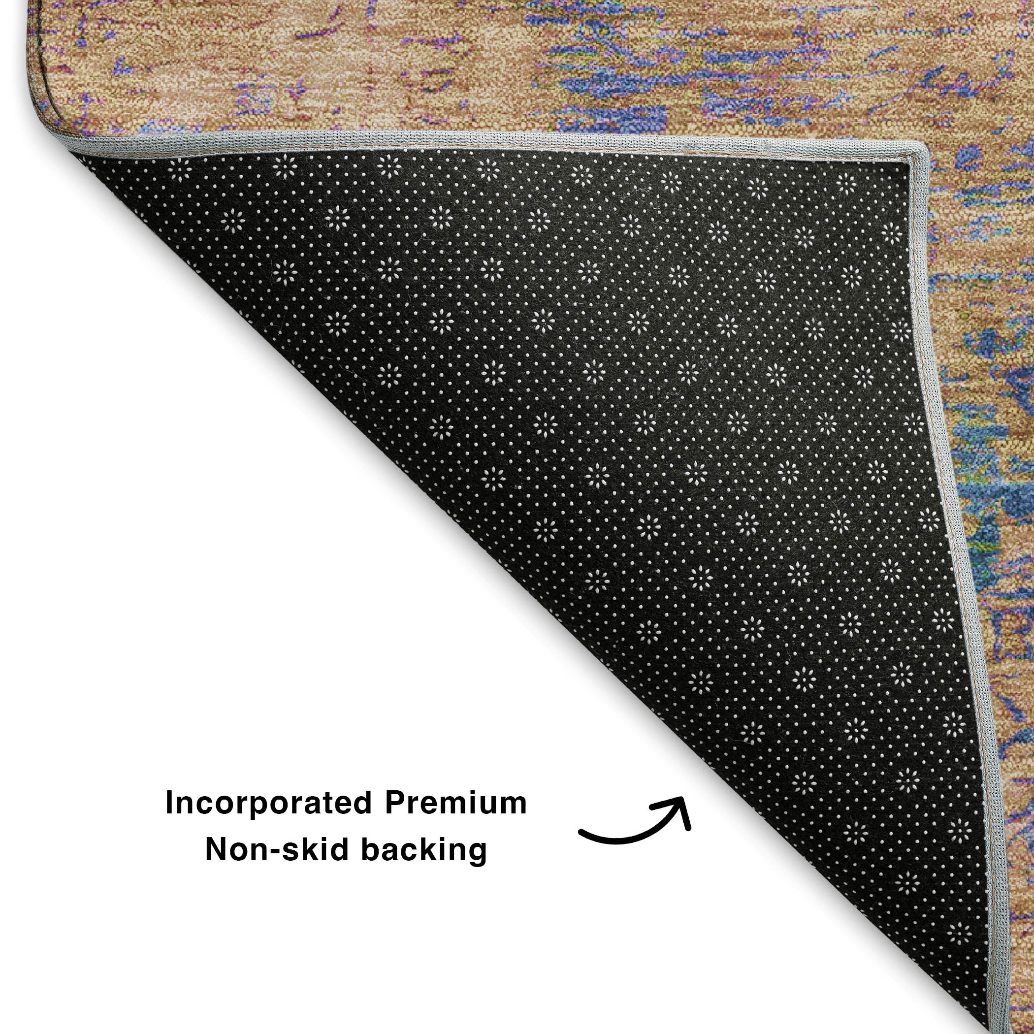 Bern Machine Washable Traditional Navy Blue Rug 1'8" x 2'6" #shape_Rectangle