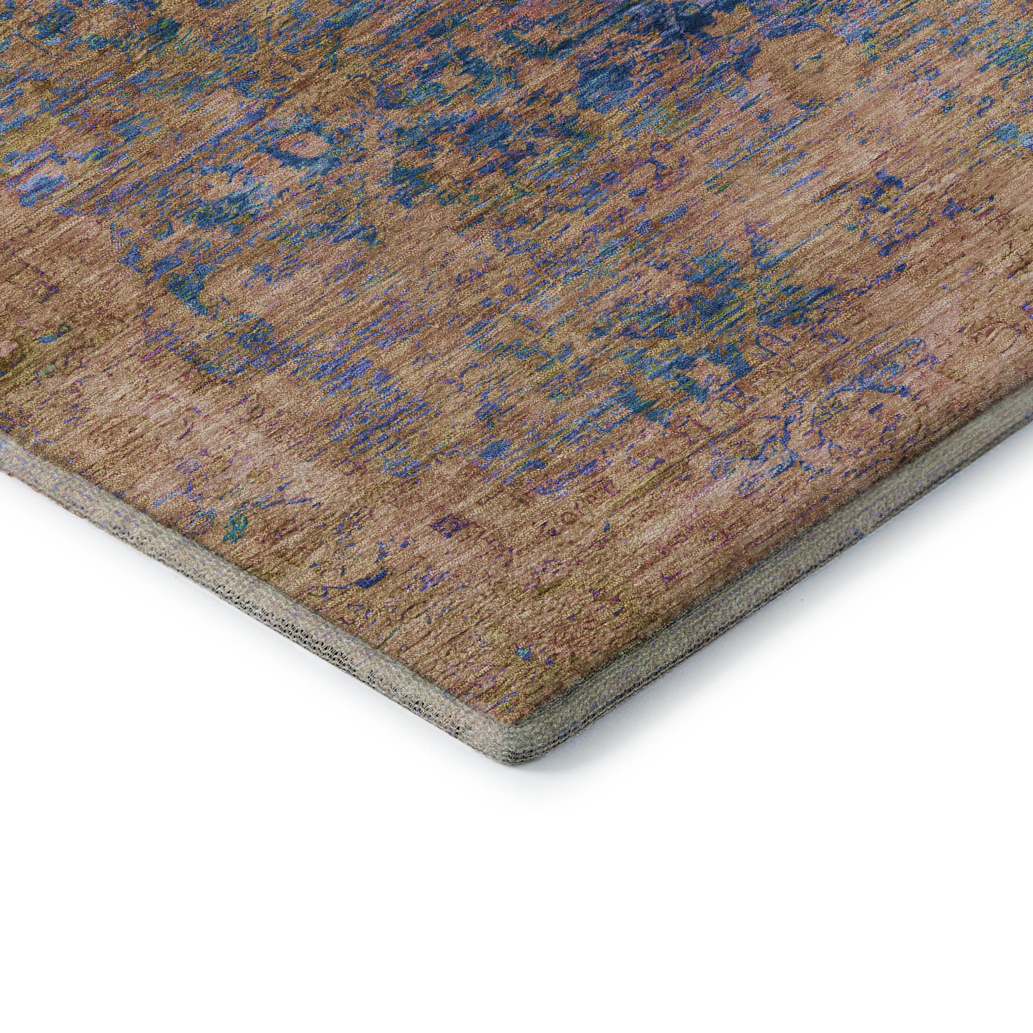 Bern Machine Washable Traditional Navy Blue Rug 1'8" x 2'6" #shape_Rectangle