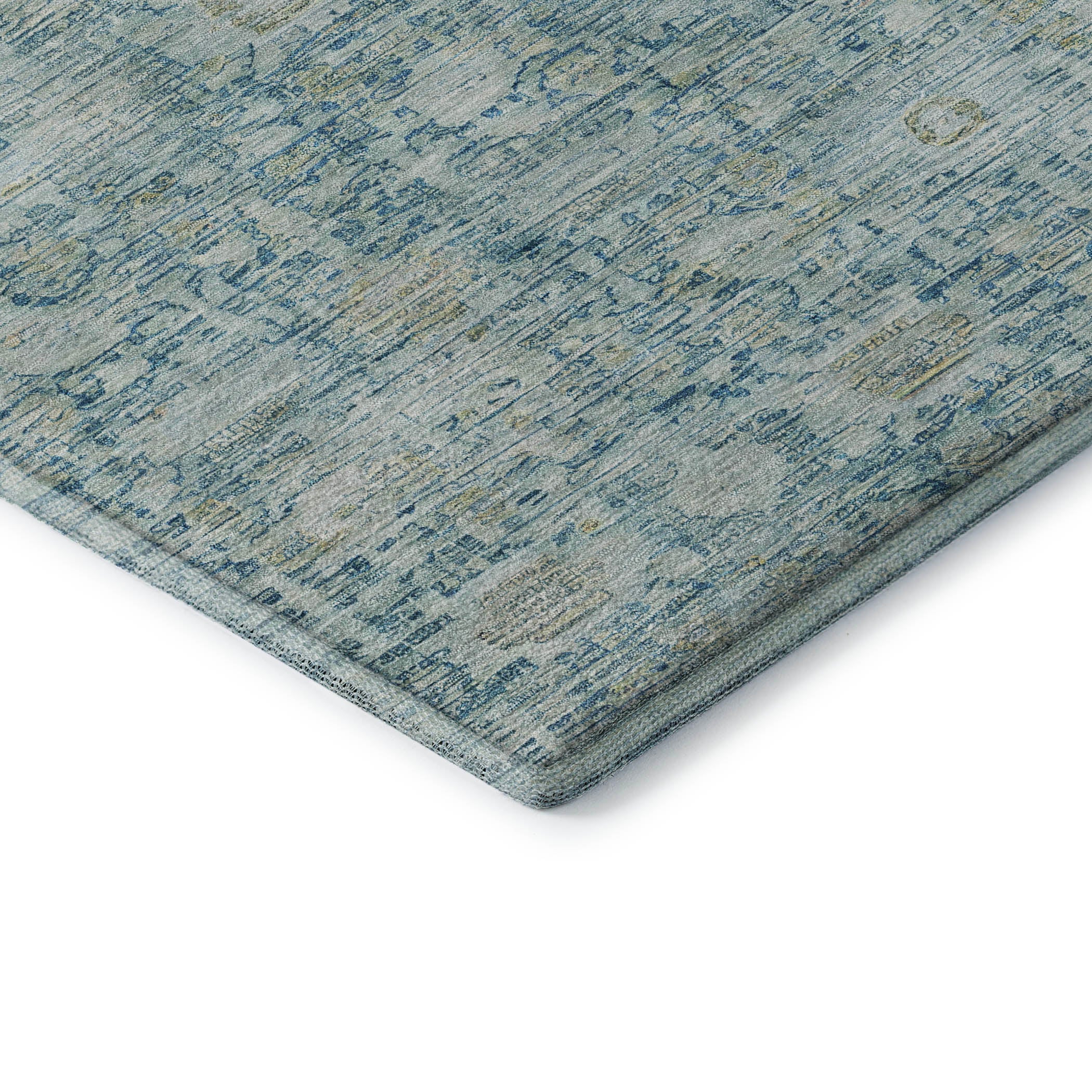 Siena Machine Washable Transitional Blue Rug 1'8" x 2'6" #shape_Rectangle