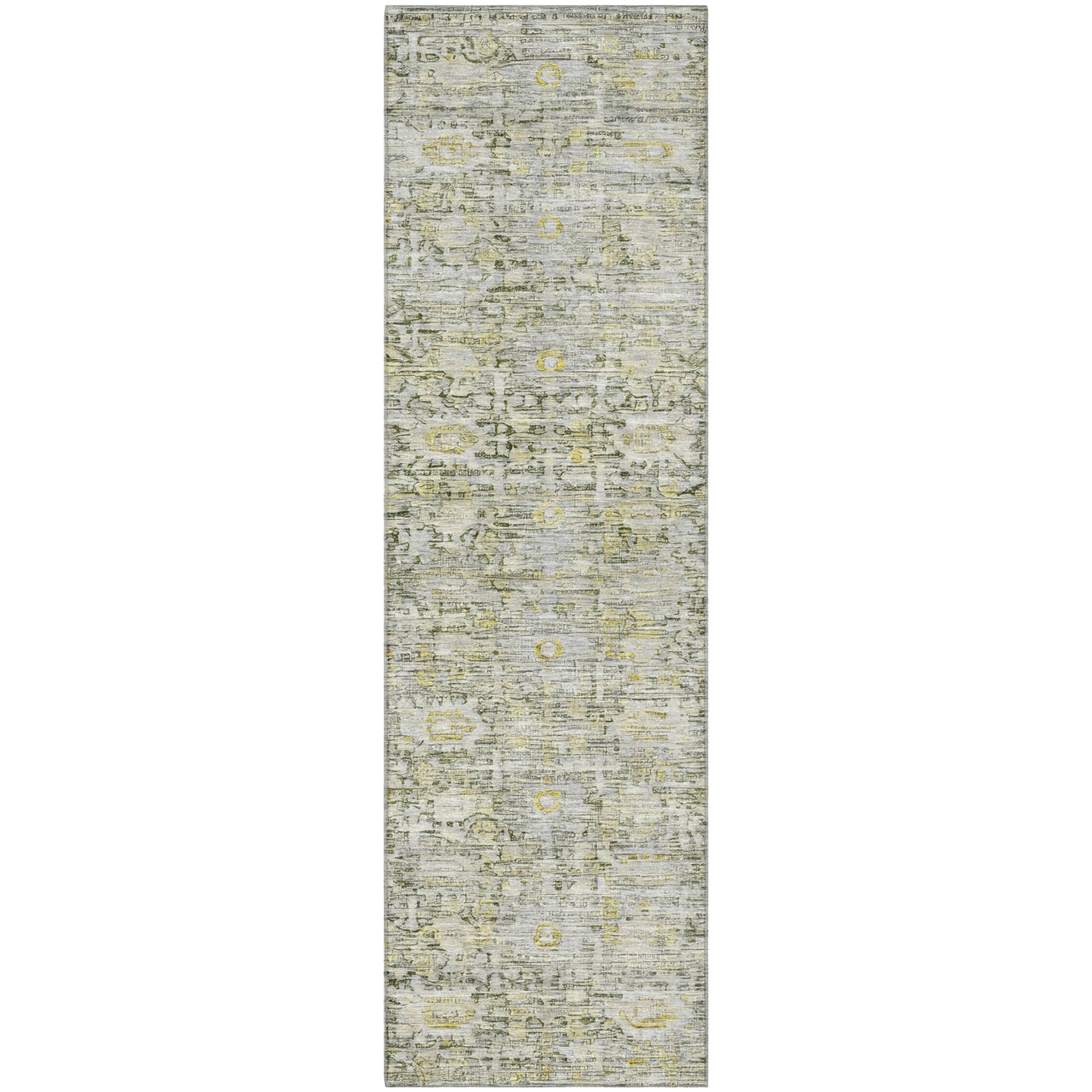 Siena Machine Washable Transitional Pewter Gray Rug 2'3" x 7'6" #shape_Runner
