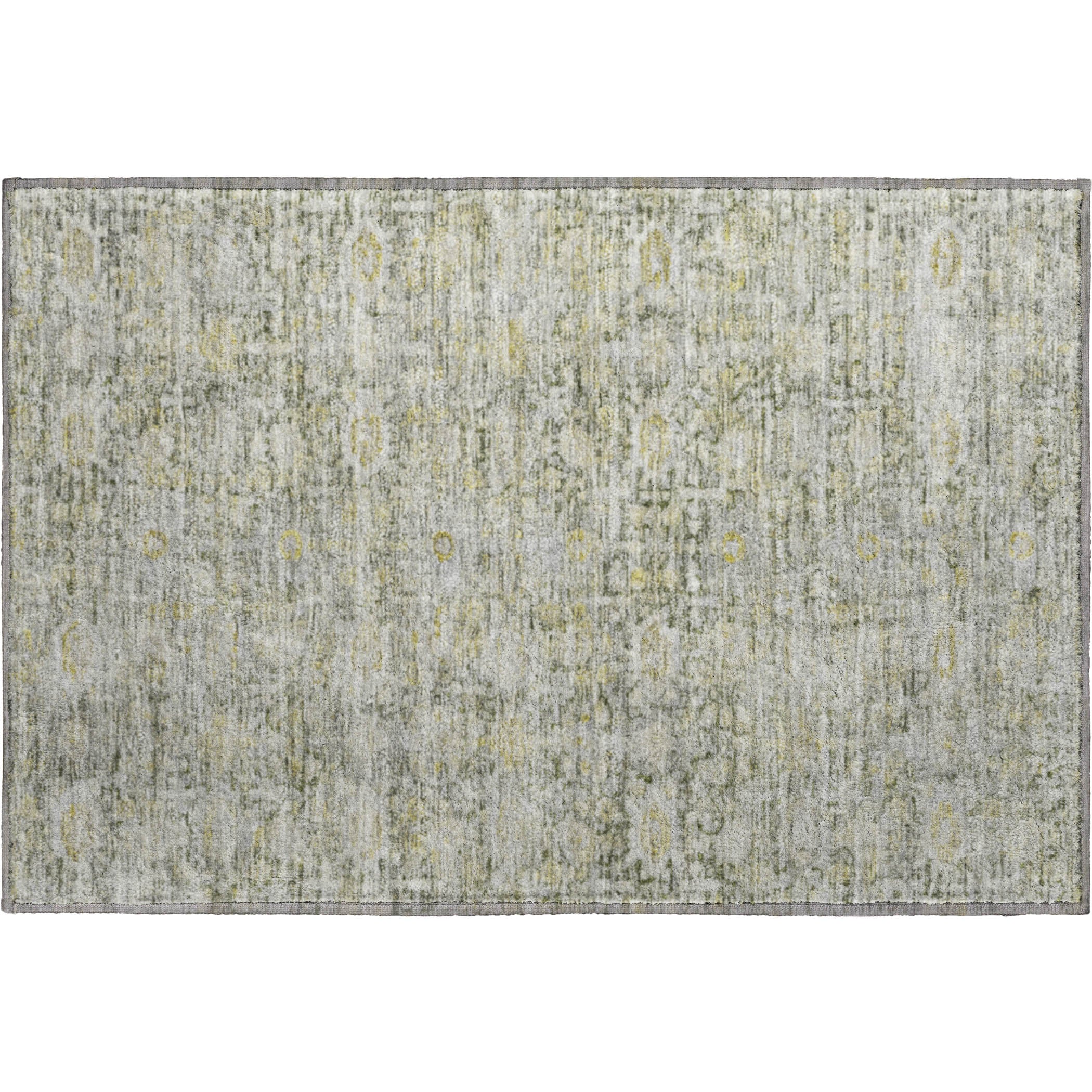Siena Machine Washable Transitional Pewter Gray Rug 1'8" x 2'6" #shape_Rectangle