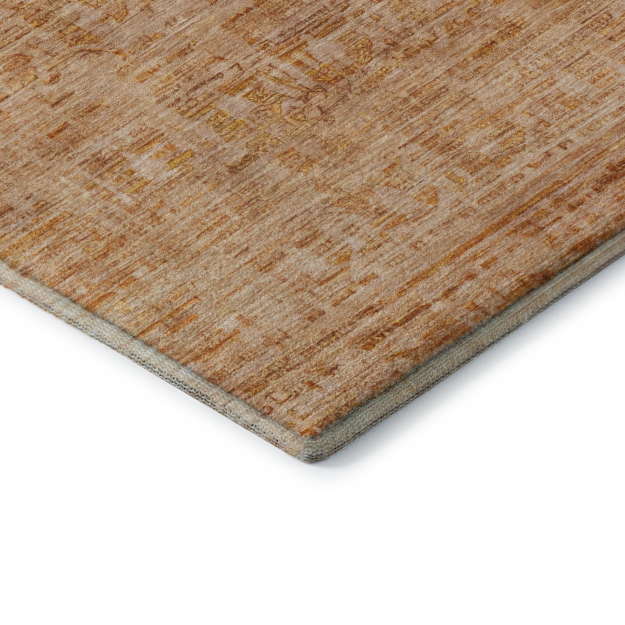 Luang Prabang Machine Washable Transitional Coral Orange Rug 1'8" x 2'6" #shape_Rectangle
