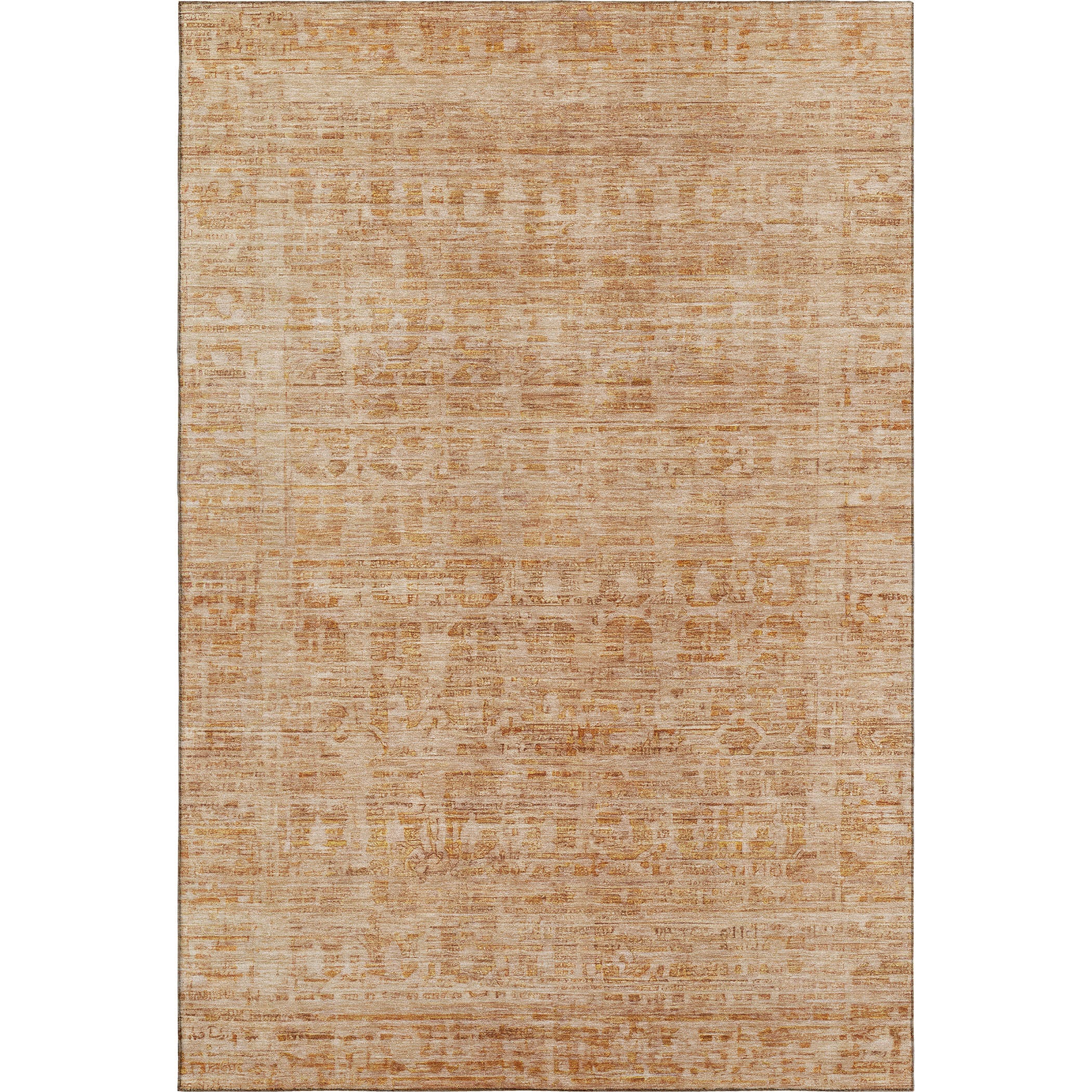 Luang Prabang Machine Washable Transitional Coral Orange Rug 2'6" x 3'10" #shape_Rectangle