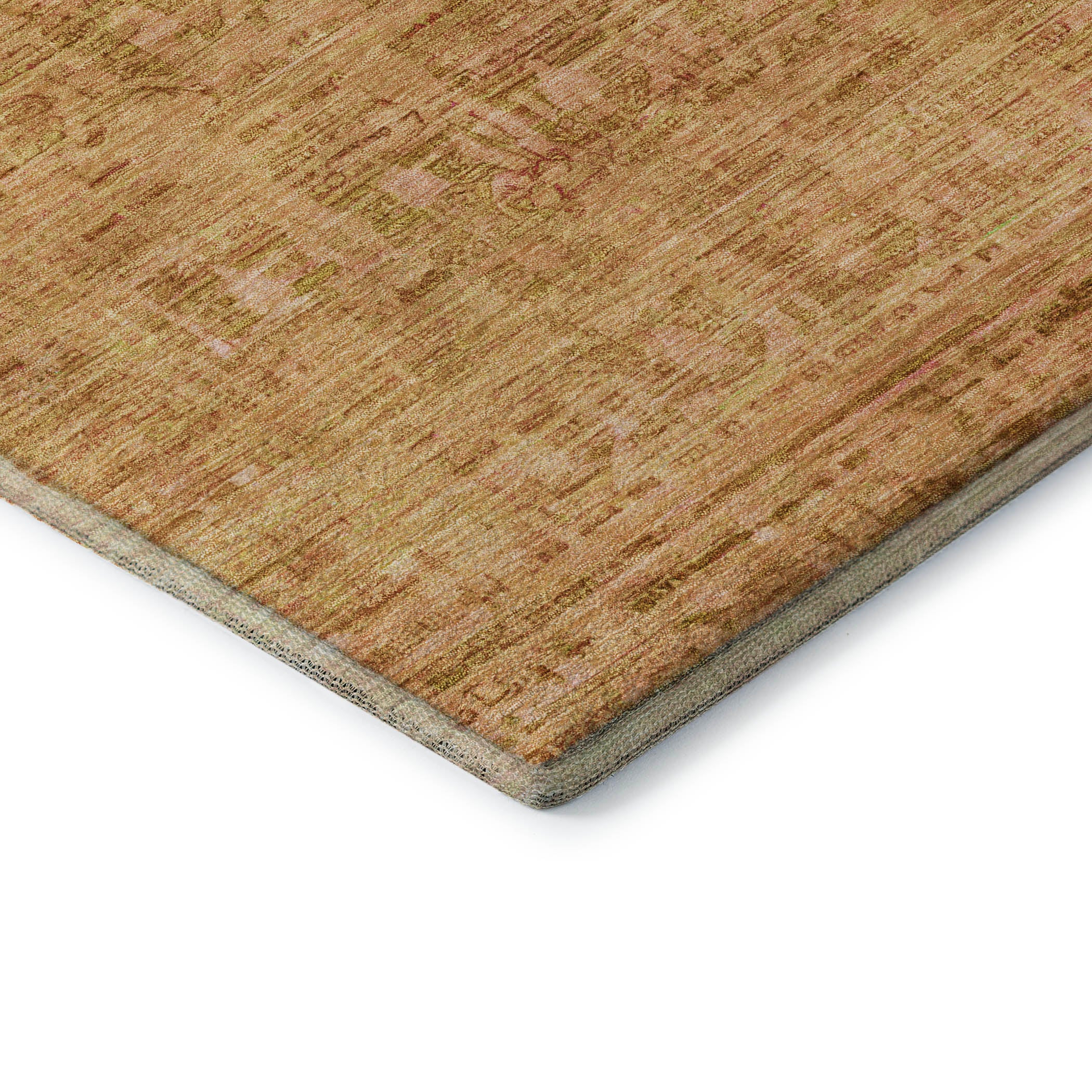 Luang Prabang Machine Washable Transitional Salmon Orange Rug 1'8" x 2'6" #shape_Rectangle
