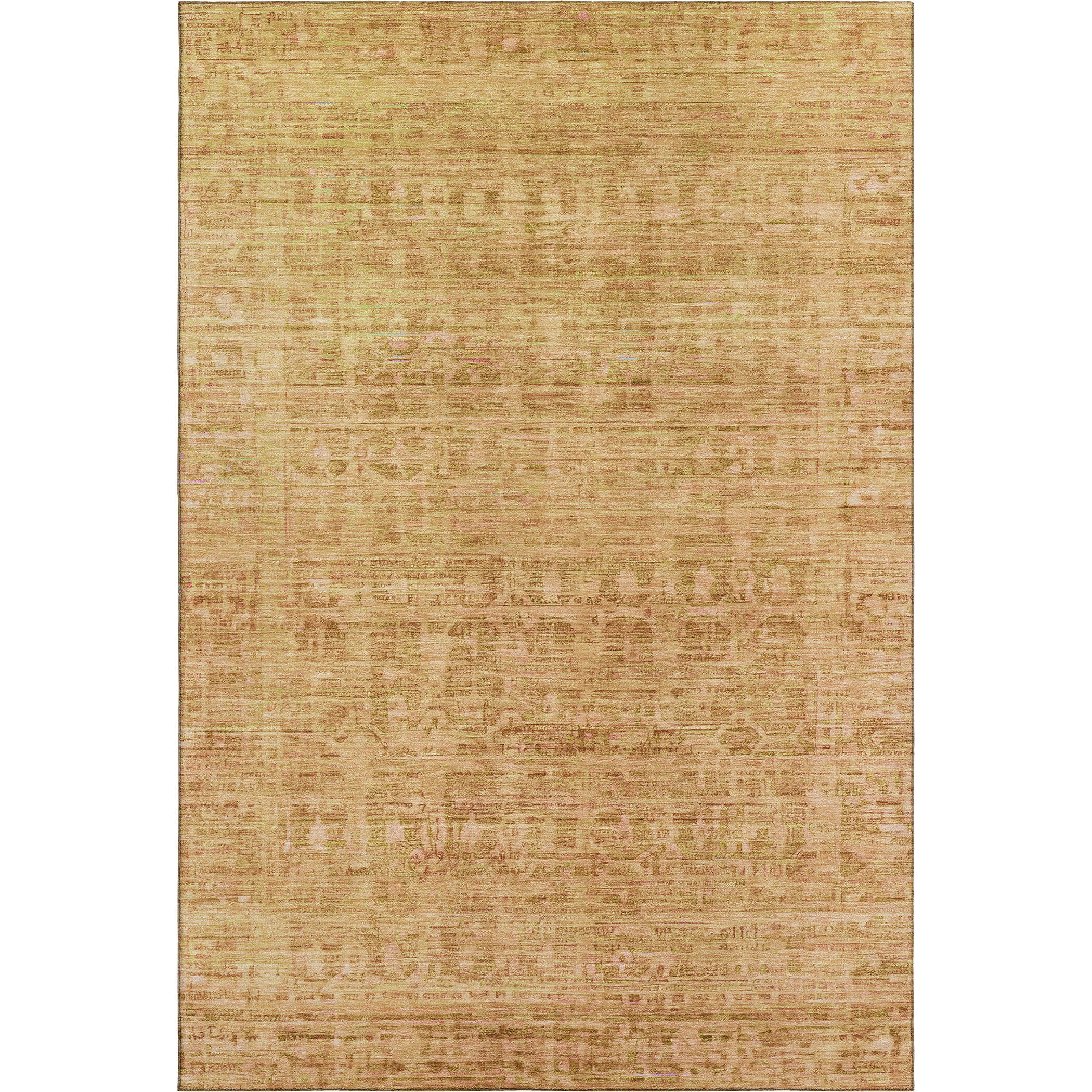 Luang Prabang Machine Washable Transitional Salmon Orange Rug 2'6" x 3'10" #shape_Rectangle