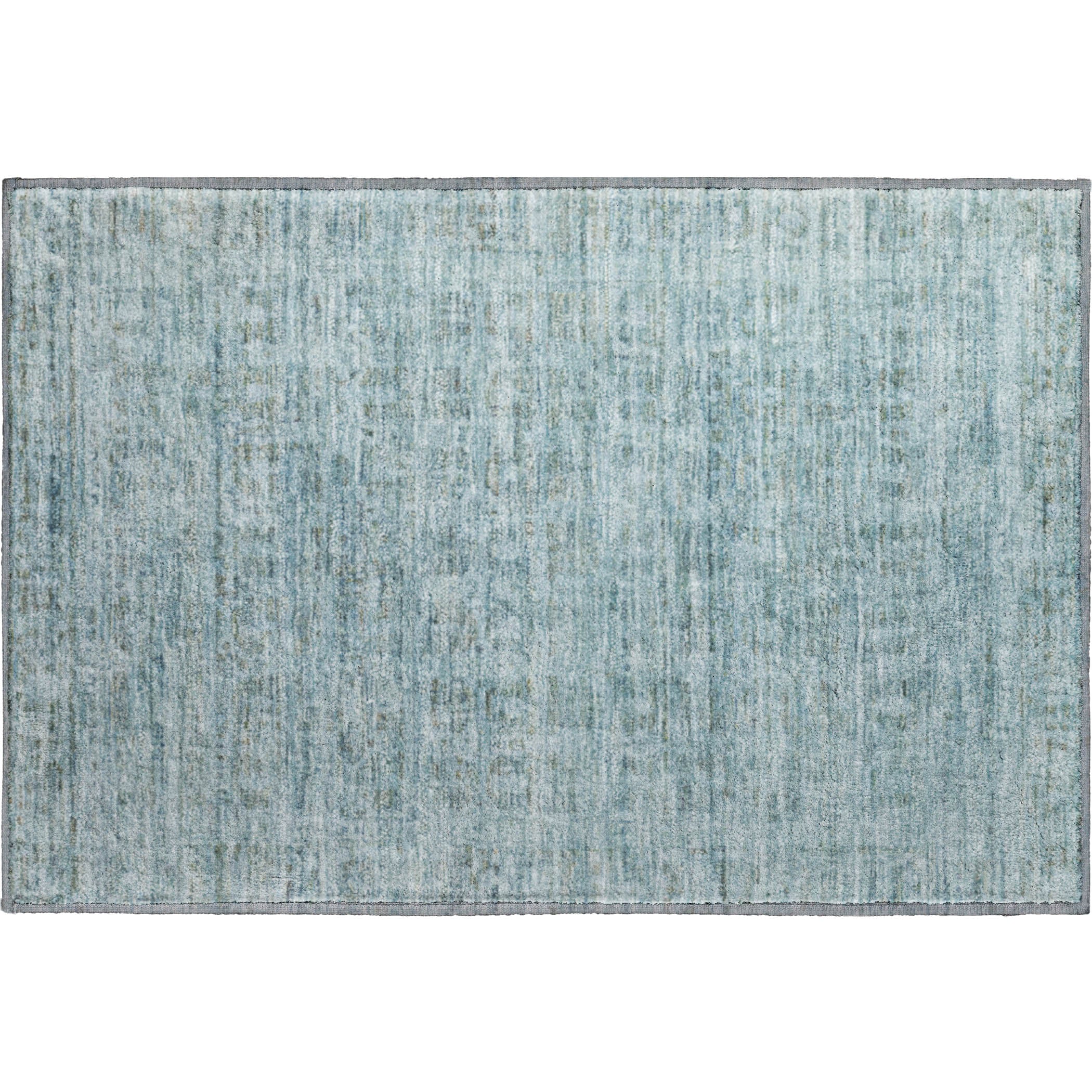 Luang Prabang Machine Washable Transitional Sky Blue Rug 1'8" x 2'6" #shape_Rectangle
