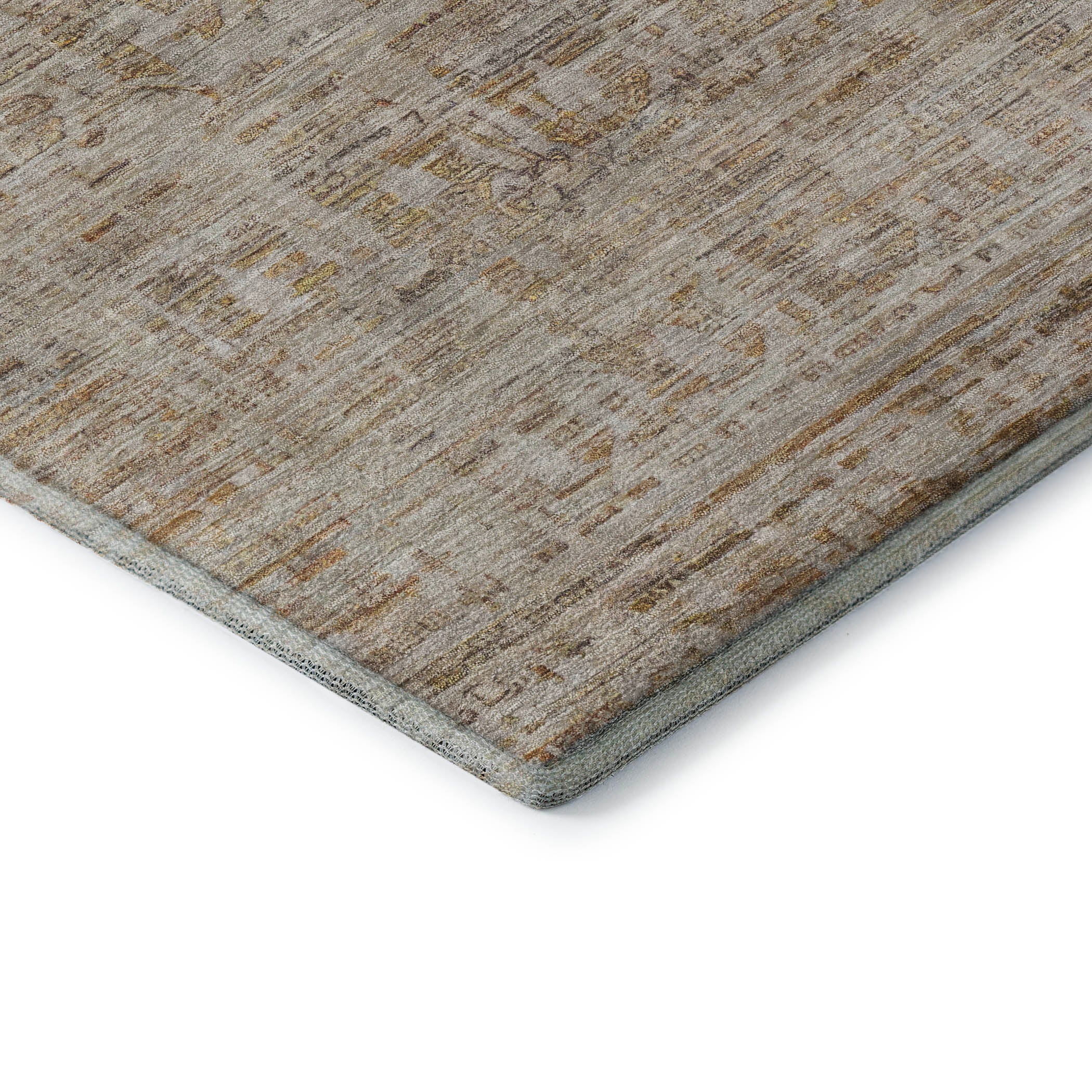 Luang Prabang Machine Washable Transitional Taupe Brown Rug 1'8" x 2'6" #shape_Rectangle
