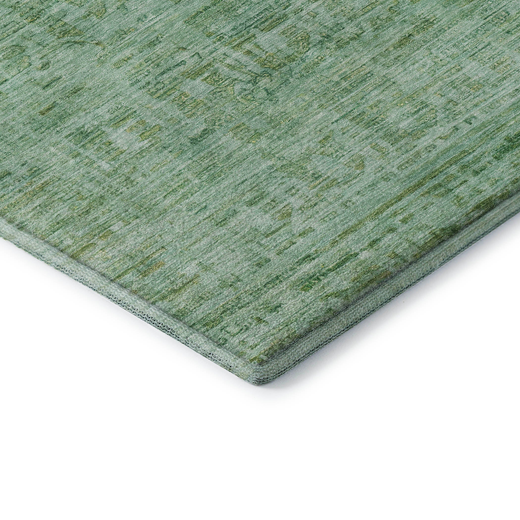 Luang Prabang Machine Washable Transitional Teal Rug 1'8" x 2'6" #shape_Rectangle