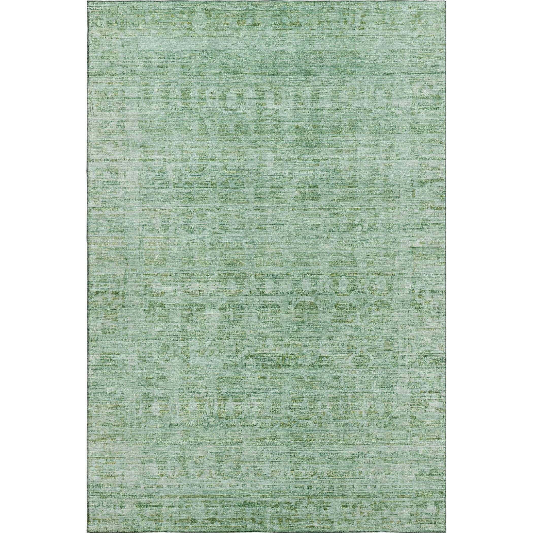 Luang Prabang Machine Washable Transitional Teal Rug 2'6" x 3'10" #shape_Rectangle