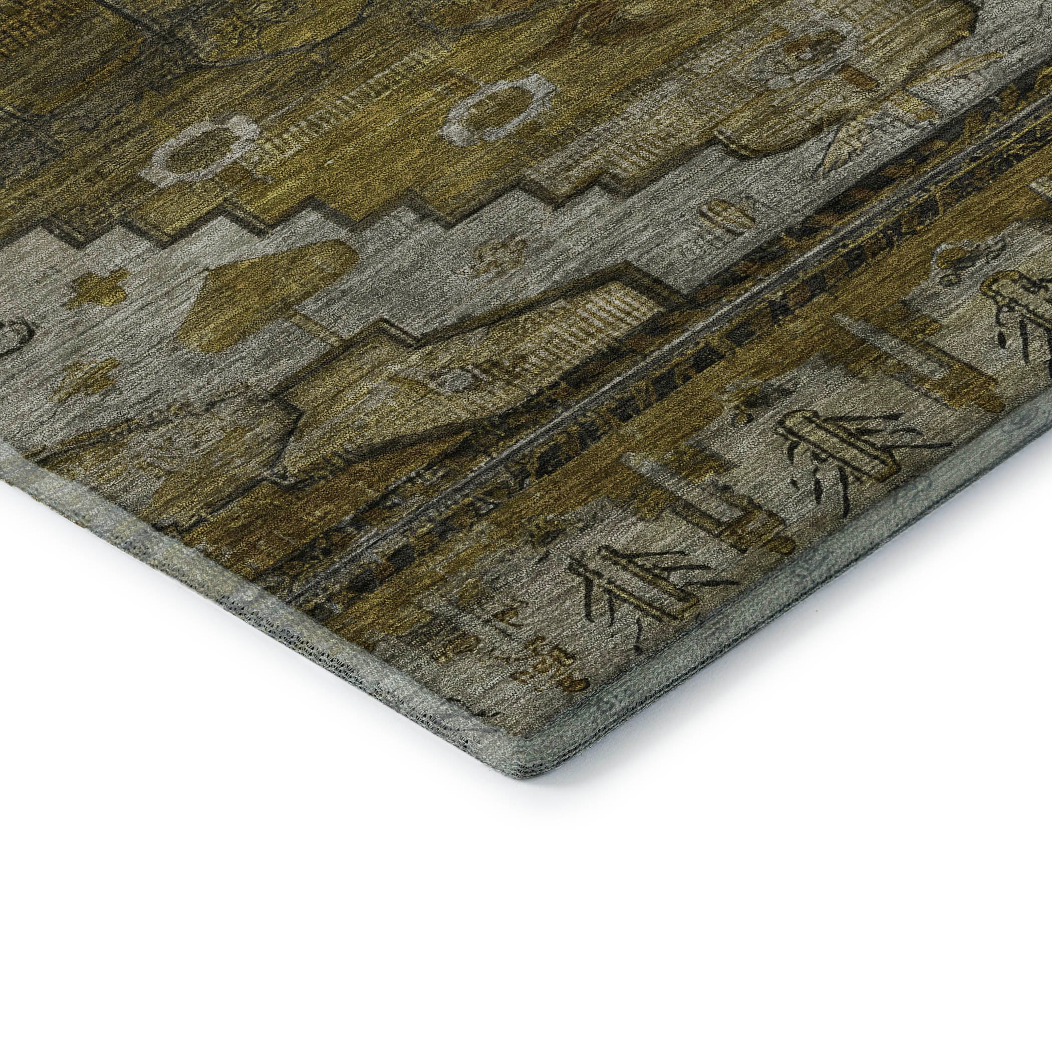Rome Machine Washable Transitional Brown Rug 1'8" x 2'6" #shape_Rectangle