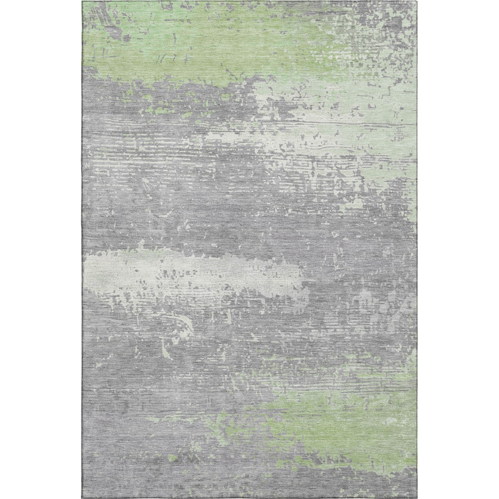 Porto Machine Washable Transitional Aloe Green Rug 2'6" x 3'10" #shape_Rectangle