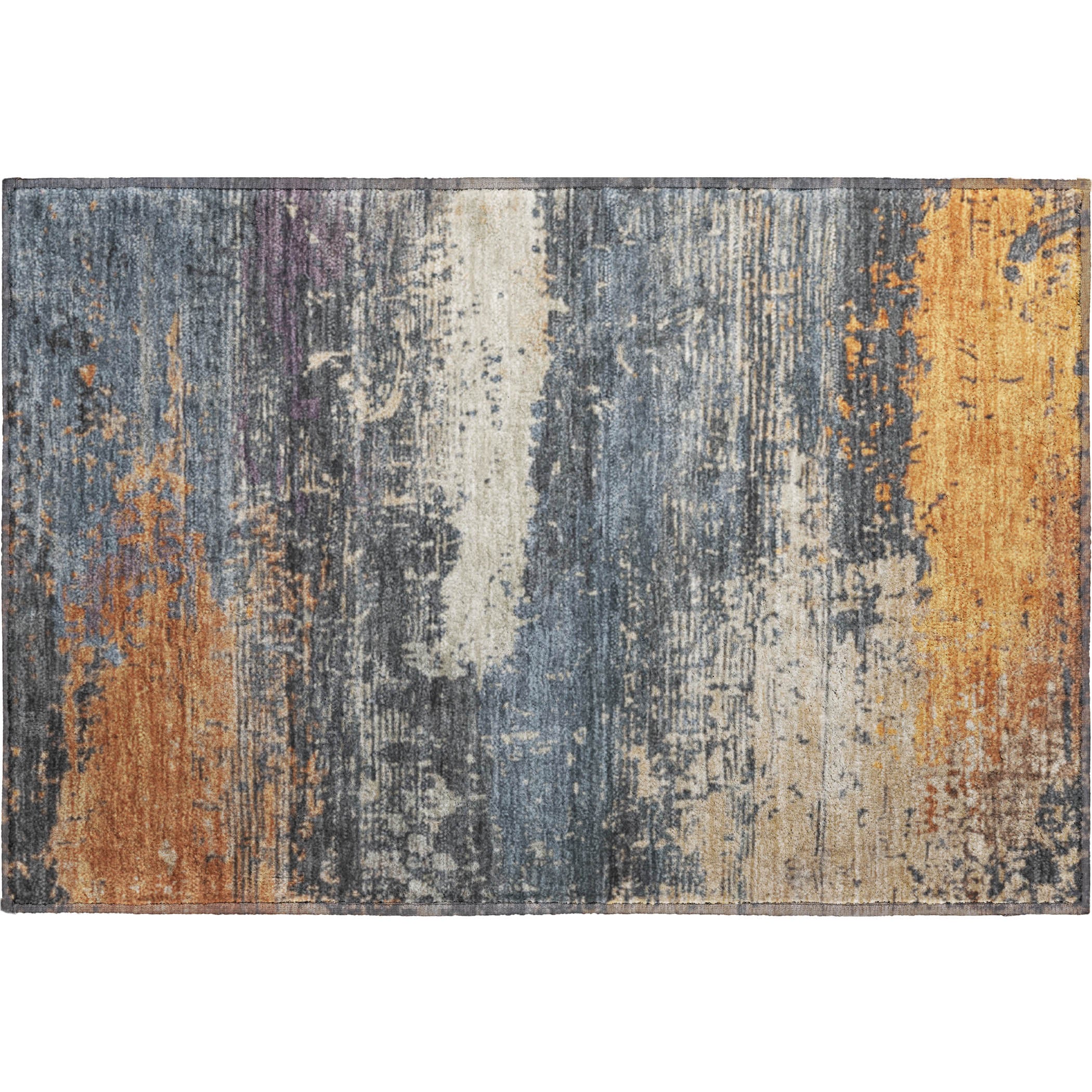 Porto Machine Washable Transitional Blue Rug 1'8" x 2'6" #shape_Rectangle