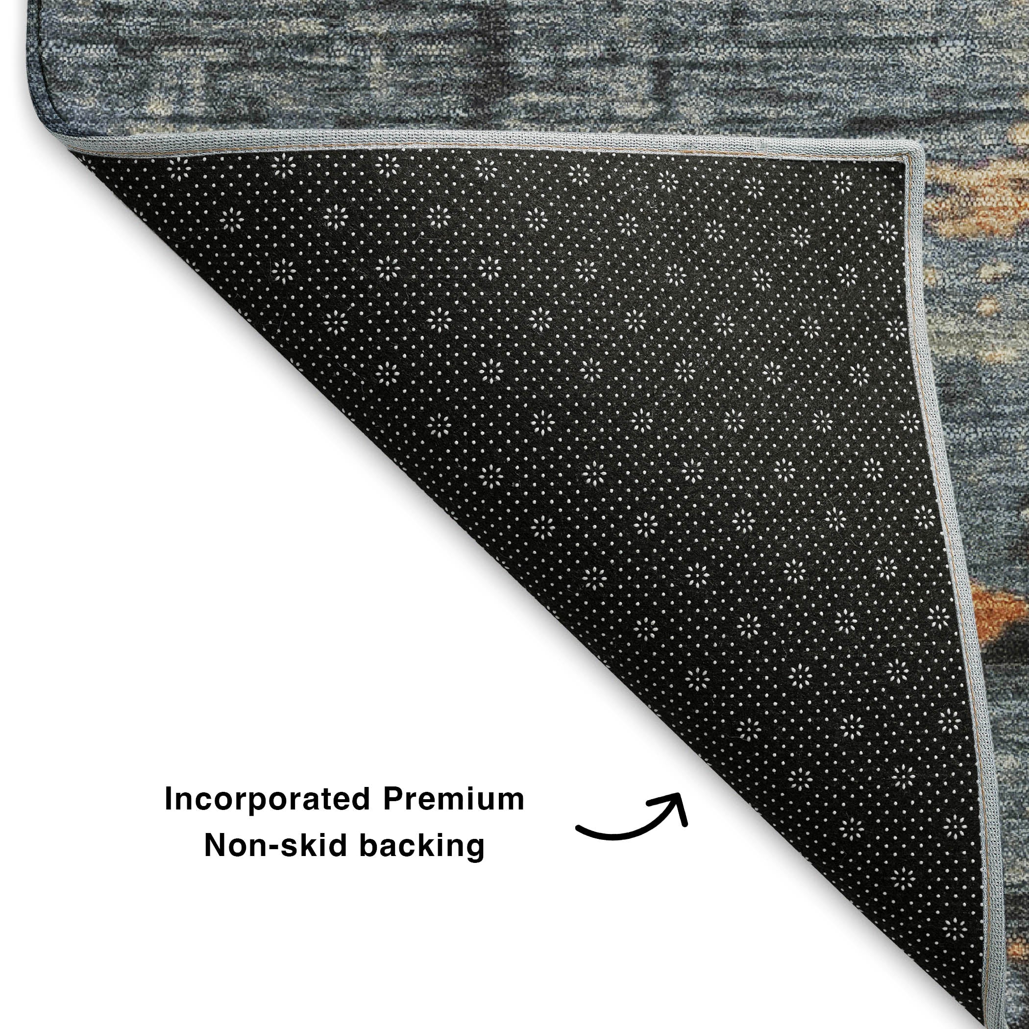 Porto Machine Washable Transitional Blue Rug 1'8" x 2'6" #shape_Rectangle