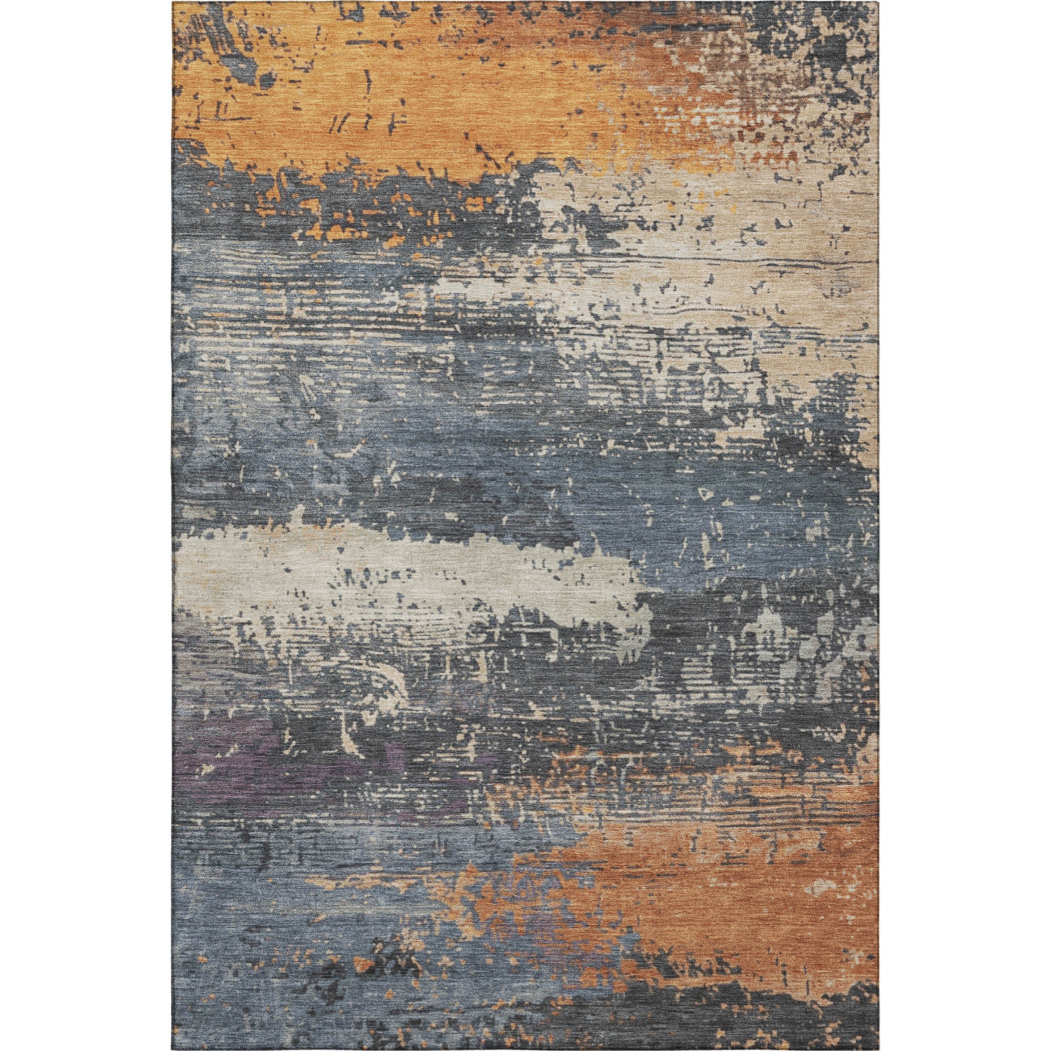 Porto Machine Washable Transitional Blue Rug 2'6" x 3'10" #shape_Rectangle