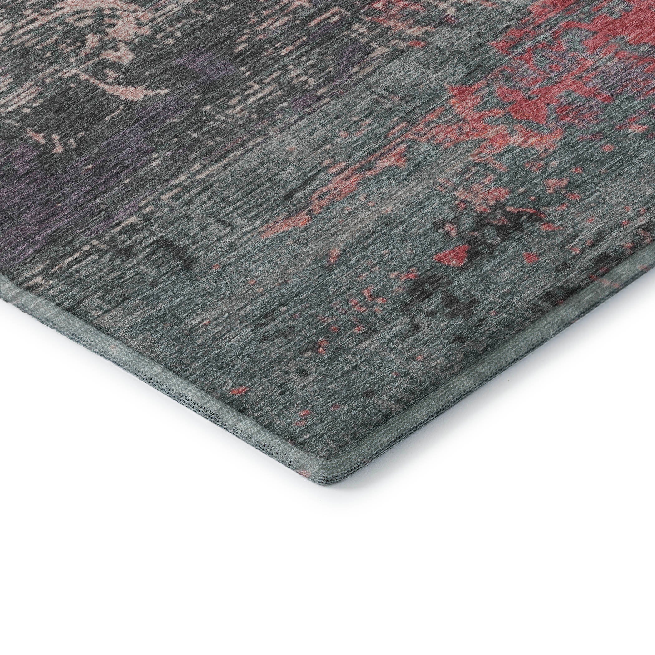Porto Machine Washable Transitional Coral Orange Rug 1'8" x 2'6" #shape_Rectangle