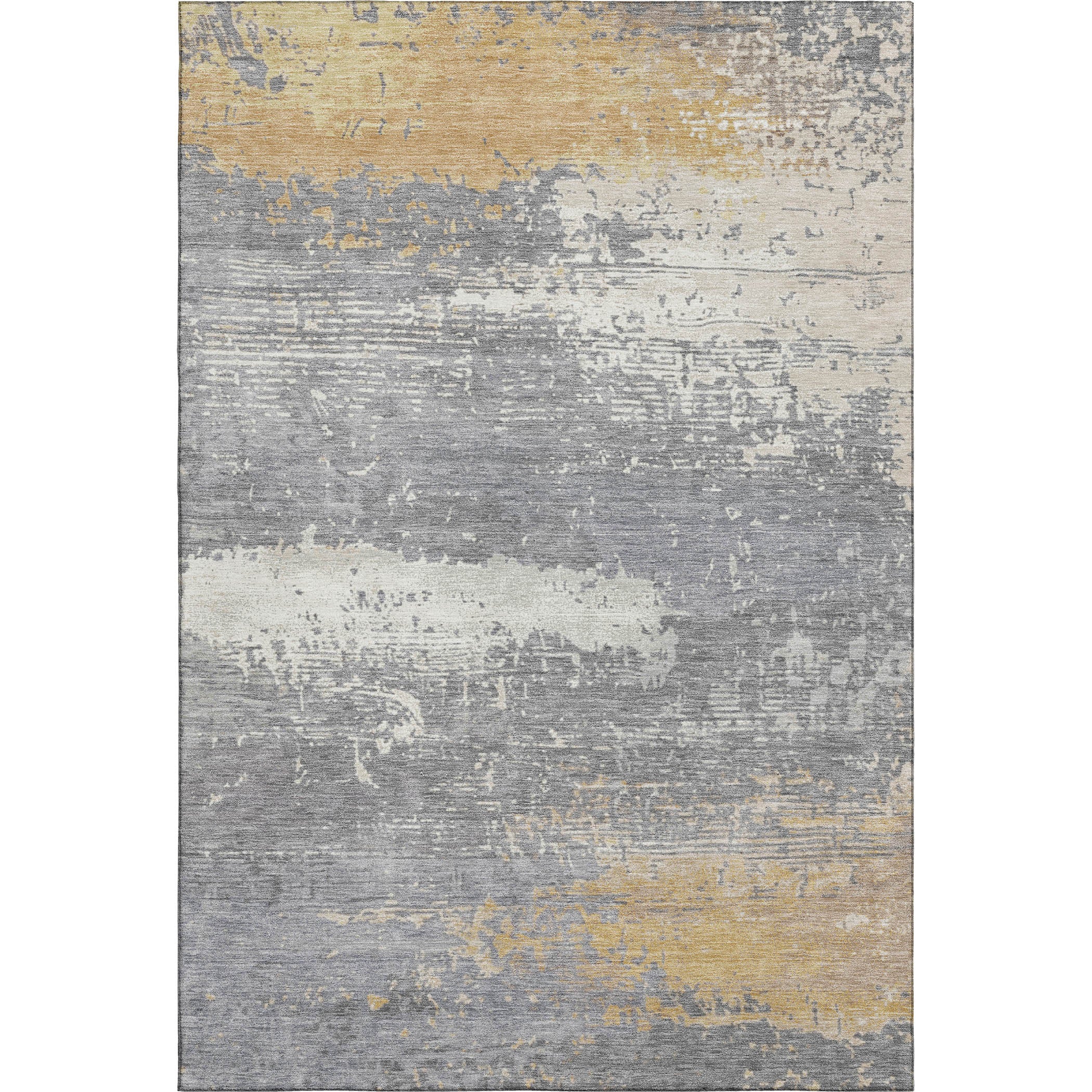 Porto Machine Washable Transitional Gold Rug 2'6" x 3'10" #shape_Rectangle