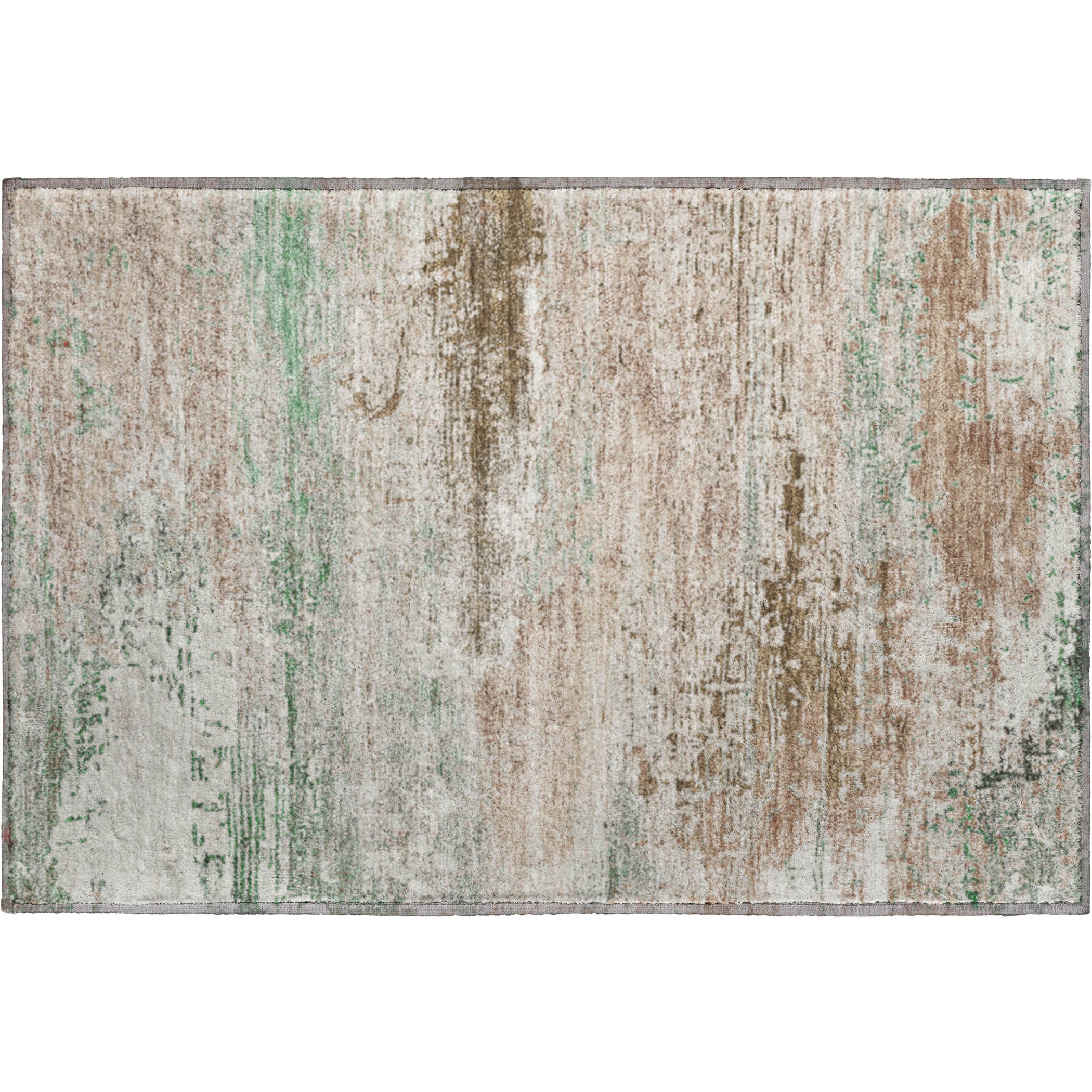 Porto Machine Washable Transitional Khaki Brown Rug 1'8" x 2'6" #shape_Rectangle