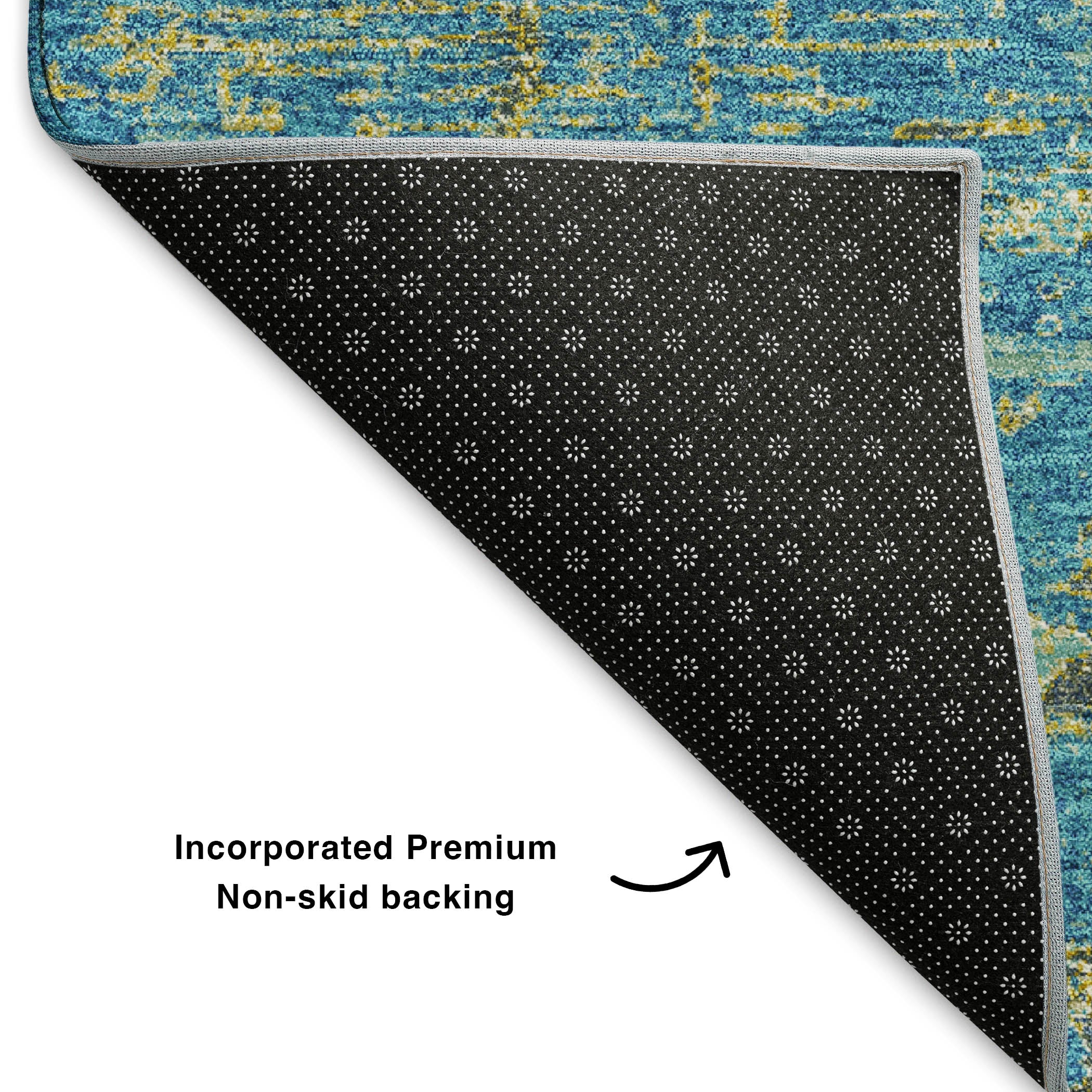Porto Machine Washable Transitional Navy Blue Rug 1'8" x 2'6" #shape_Rectangle