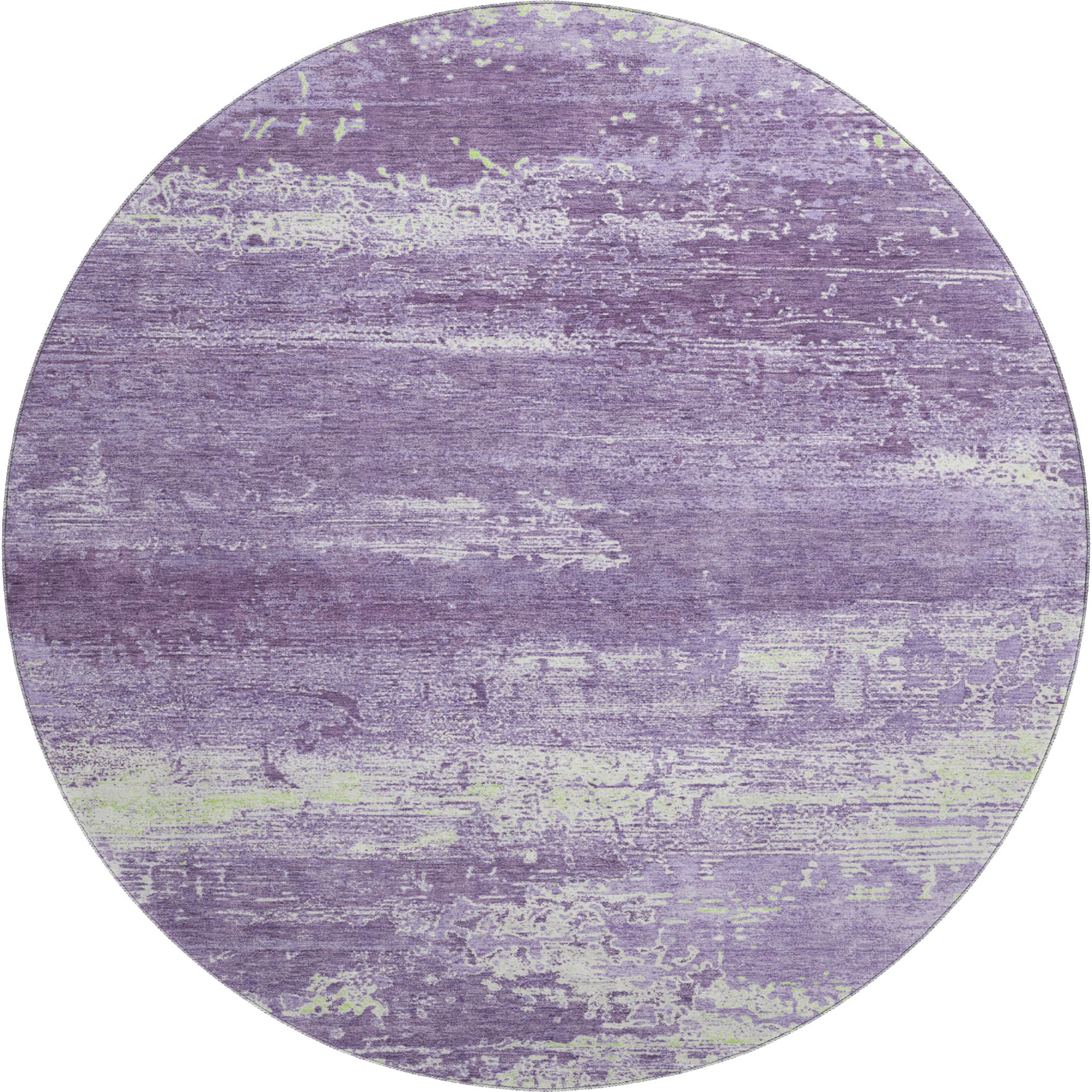 Mdina Machine Washable Transitional Purple Rug 8' x 8' #shape_Round