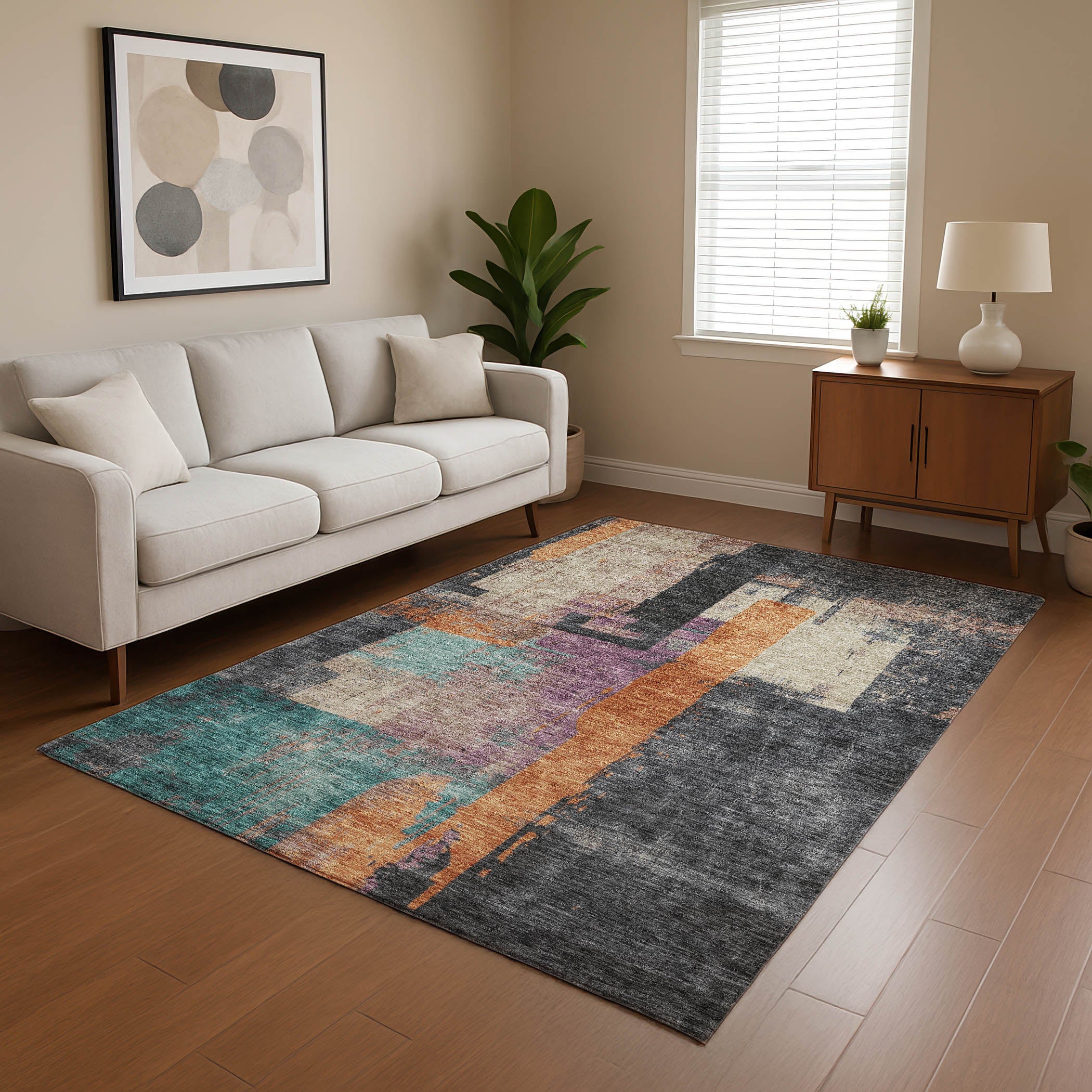 Bruges Machine Washable Transitional Charcoal Gray Rug 2'6" x 3'10" #shape_Rectangle