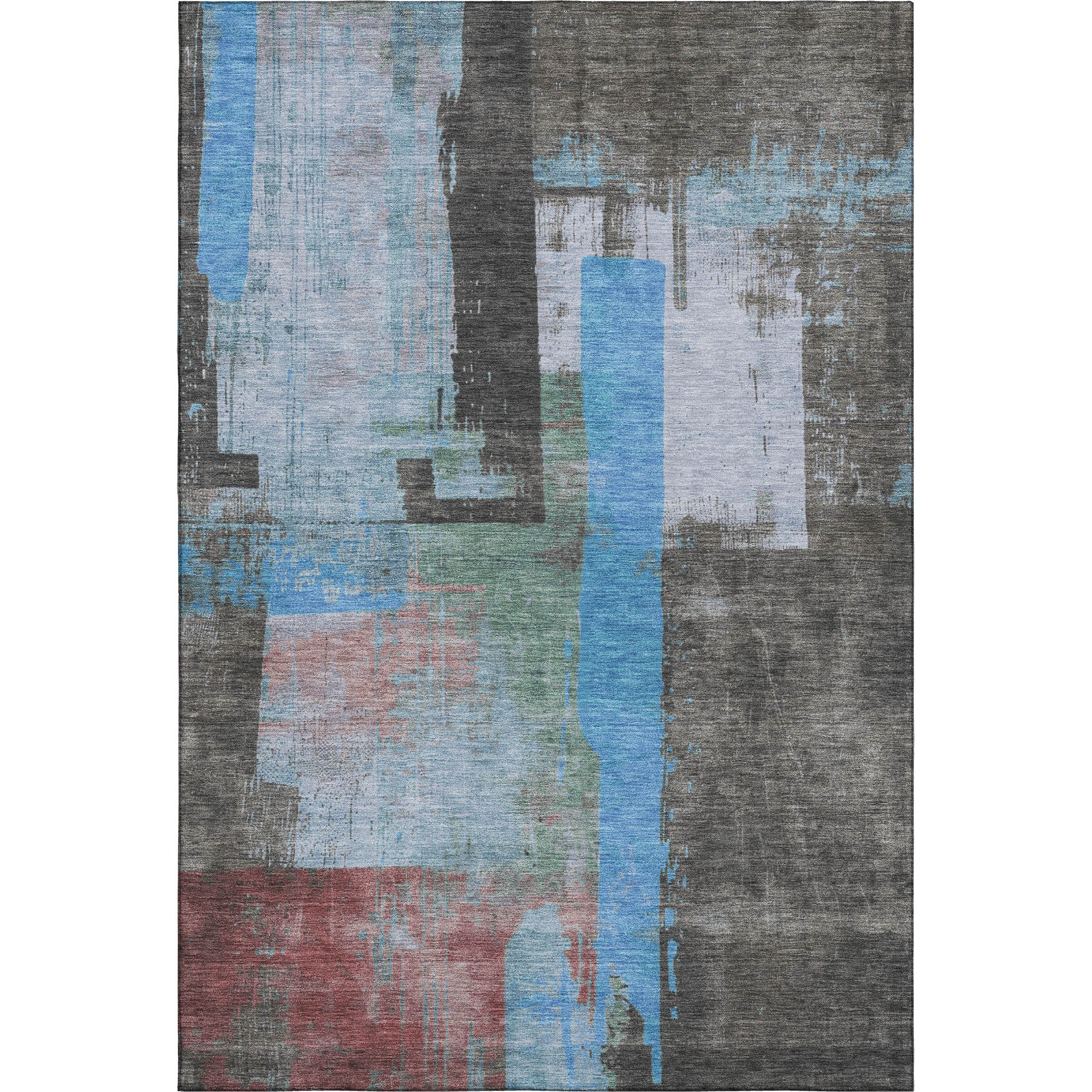 Bruges Machine Washable Transitional Sky Blue Rug 2'6" x 3'10" #shape_Rectangle