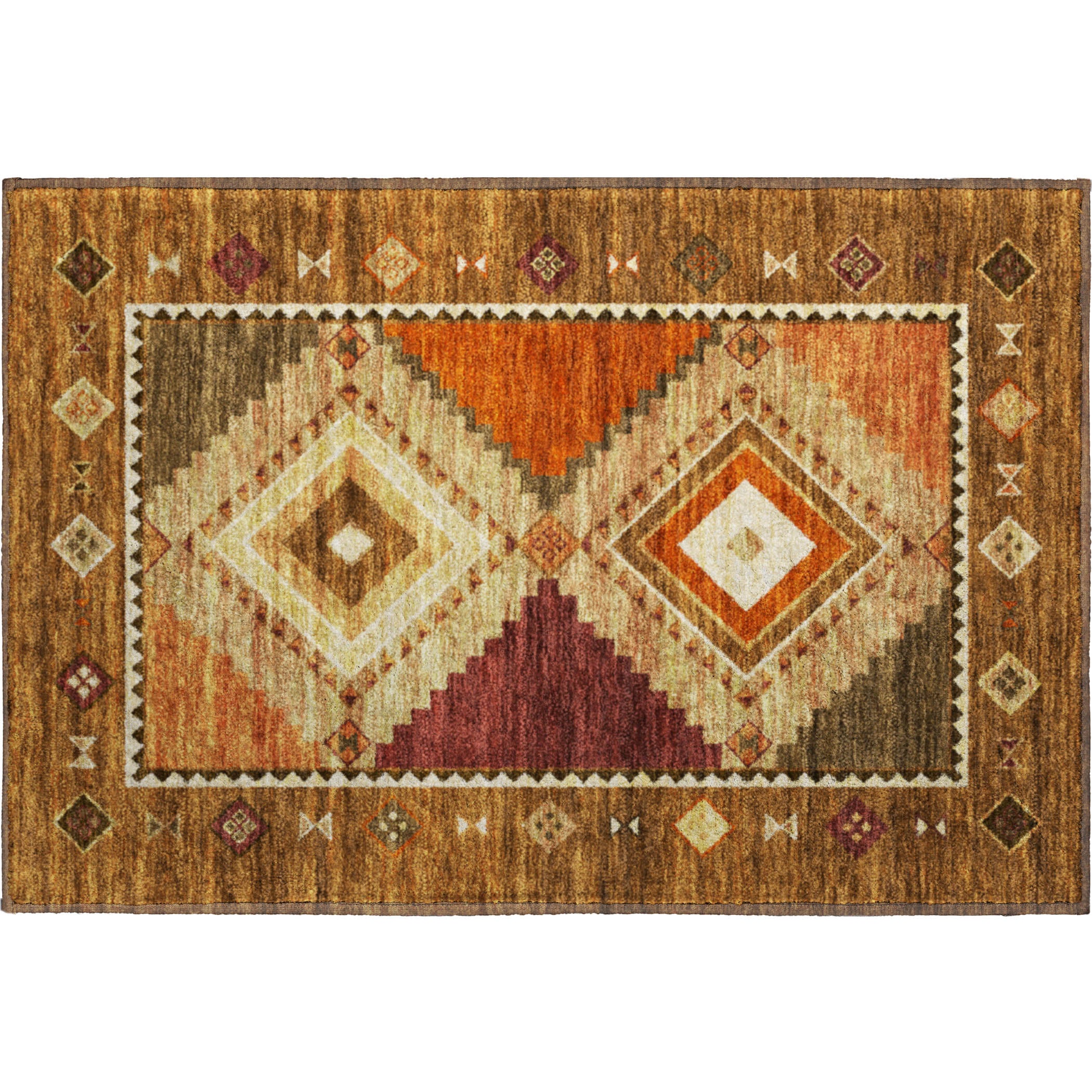 Vienna Machine Washable Southwest Brown Rug 1'8" x 2'6" #shape_Rectangle