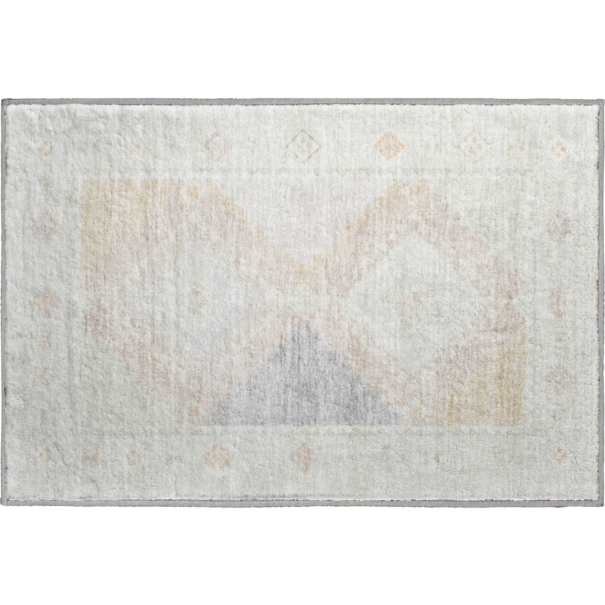 Vienna Machine Washable Southwest Gray Ivory Rug 1'8" x 2'6" #shape_Rectangle