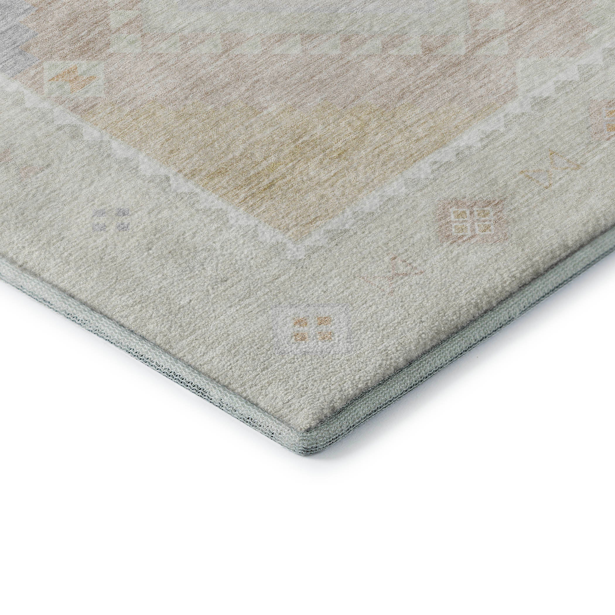 Vienna Machine Washable Southwest Gray Ivory Rug 1'8" x 2'6" #shape_Rectangle