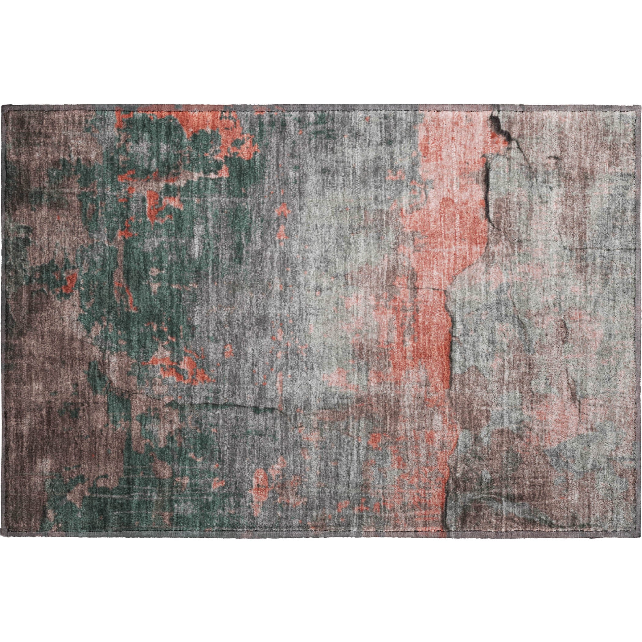 Kathmandu Machine Washable Transitional Coral Orange Rug 1'8" x 2'6" #shape_Rectangle