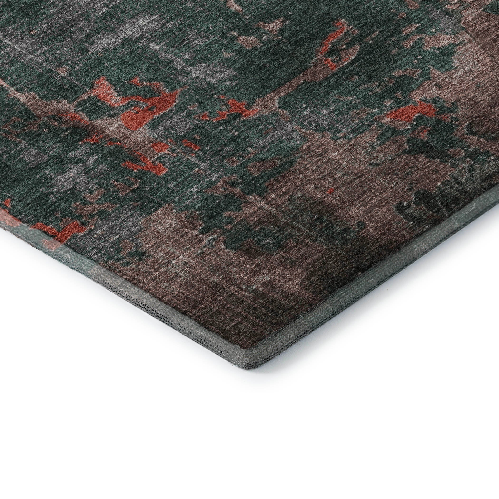 Kathmandu Machine Washable Transitional Coral Orange Rug 1'8" x 2'6" #shape_Rectangle